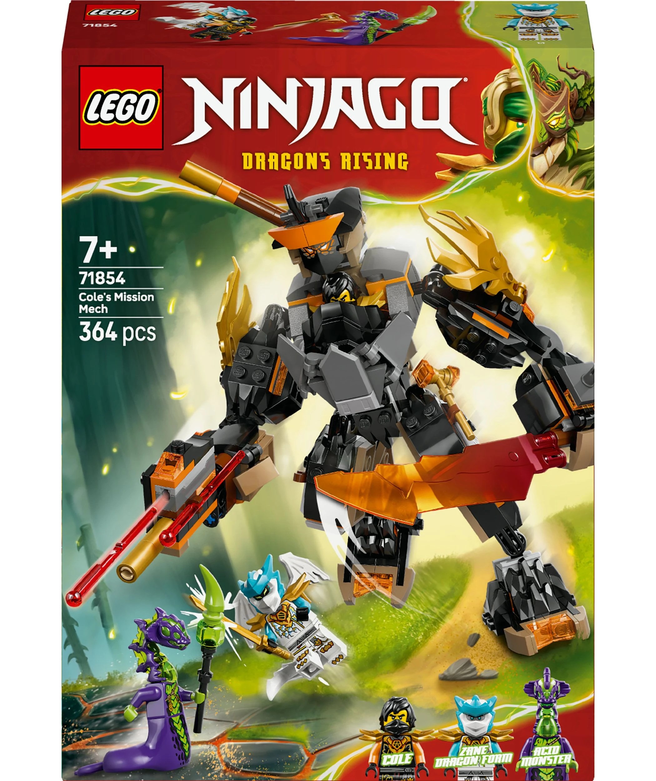 1 LEGO NINJAGO Cole's Mission Mech & Dragon Zane 71854, 1 of 10