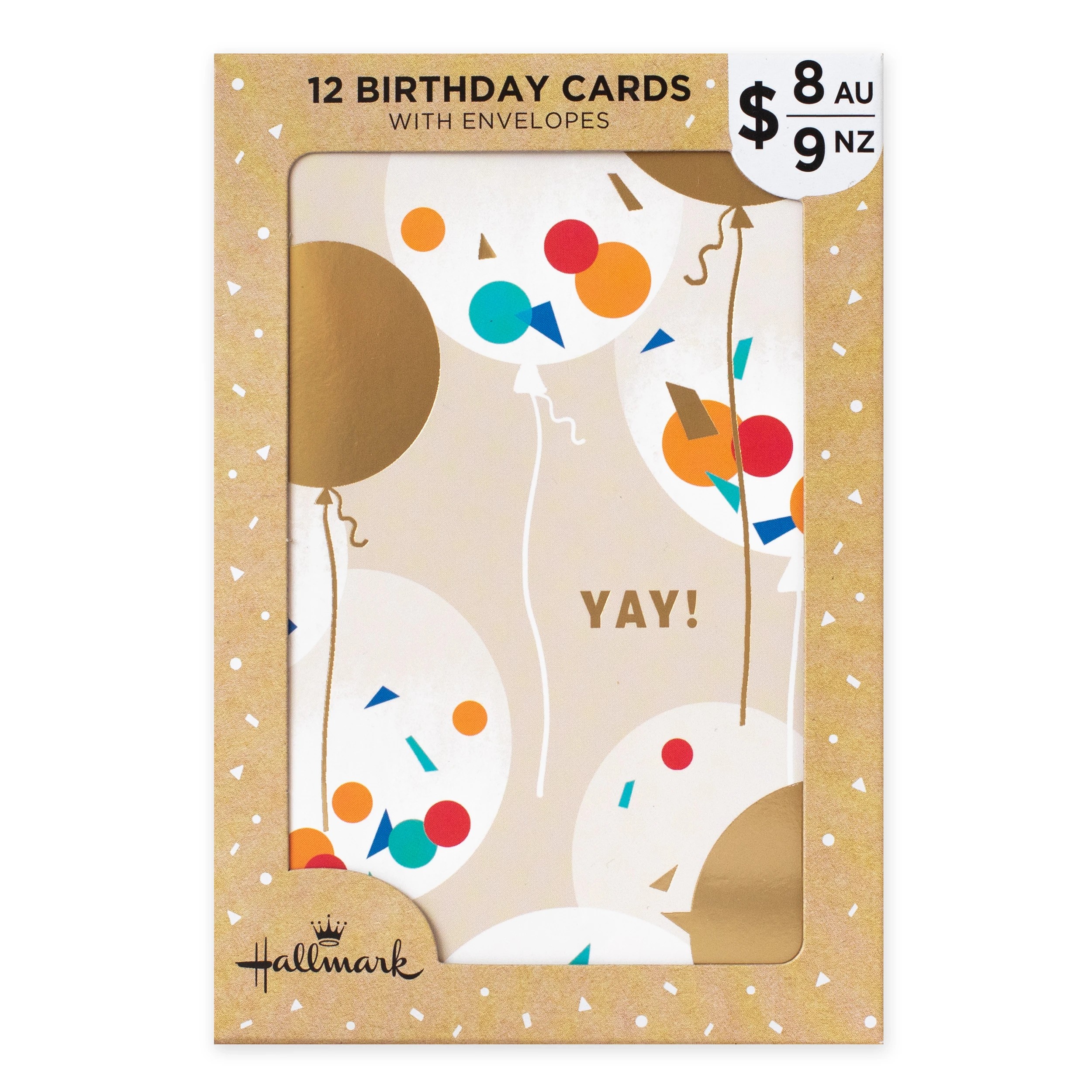 1 12 Pack Hallmark Birthday Cards - Balloons and Candles, 1 of 4