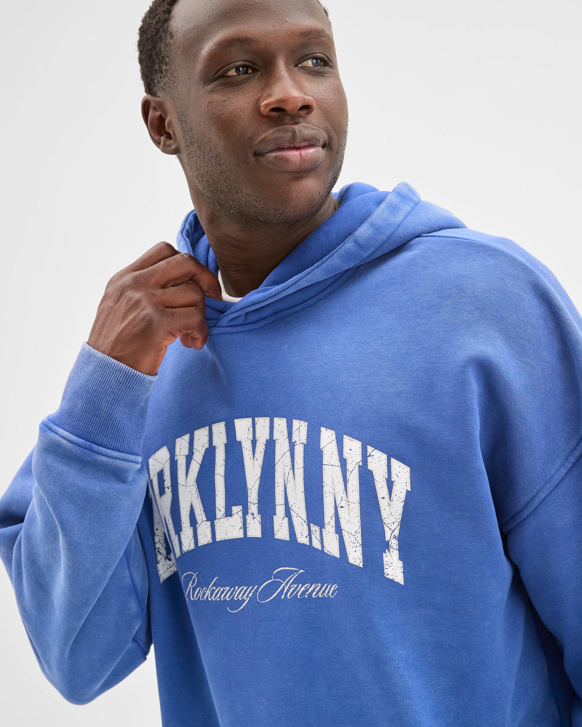 4 Commons Australian Cotton Blend Heavyweight Graphic Hoodie BLUE, 4 of 7