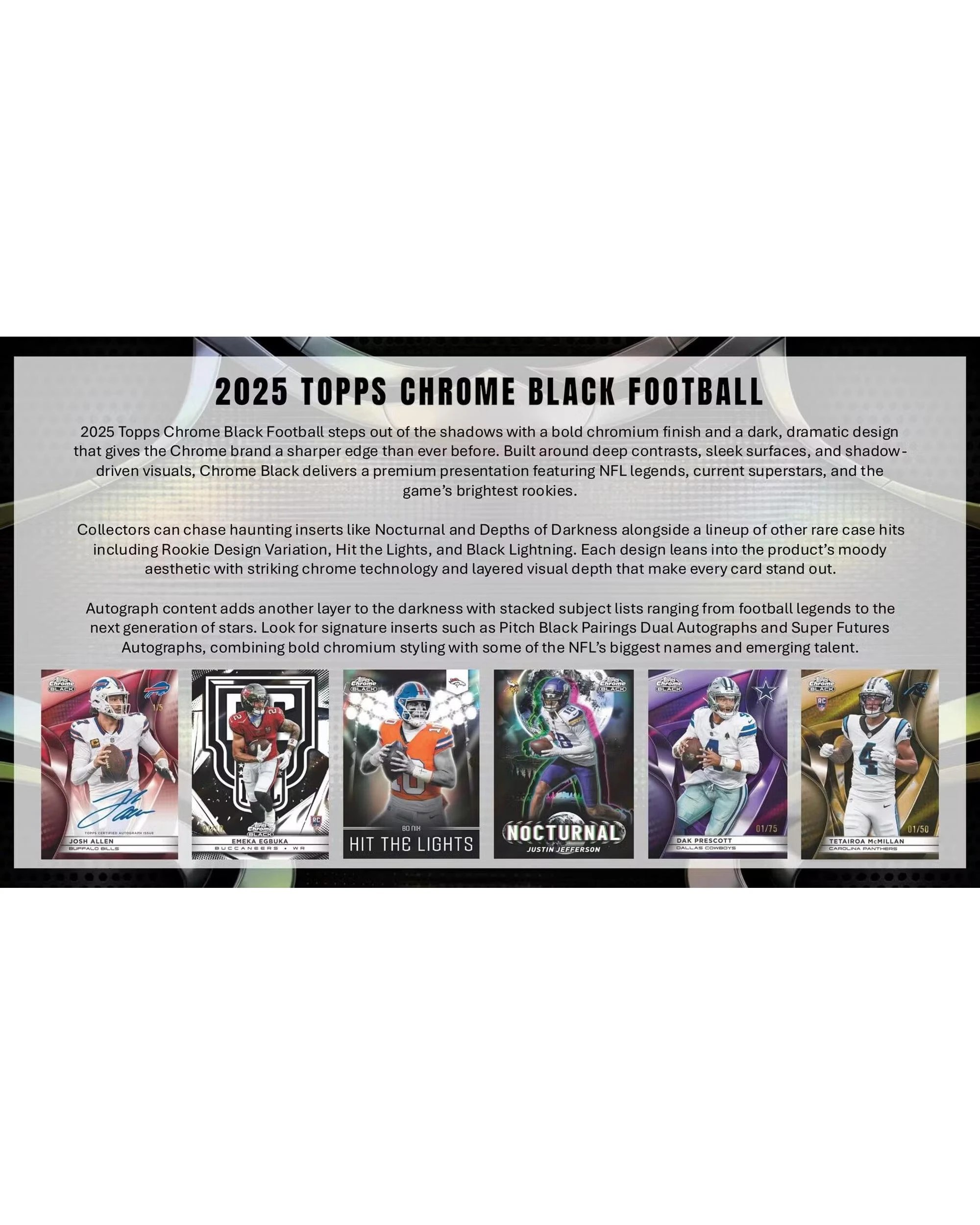 3 Topps 2025 NFL Chrome Black Football Hobby Box, 3 of 9