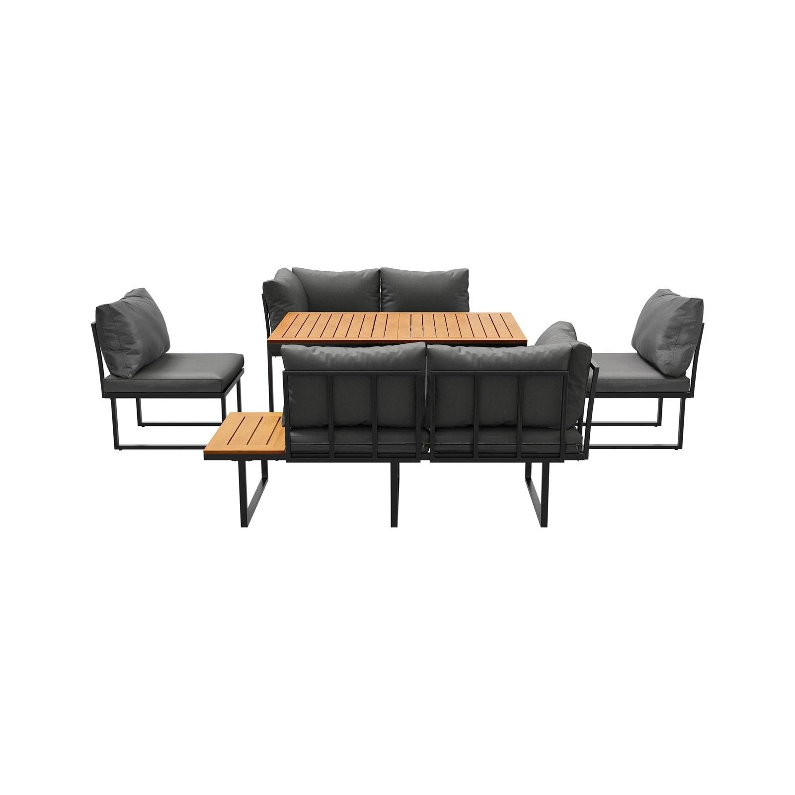 7 Livsip 6 Seater Outdoor Dining Sofa Setting Lounge Furniture 2 Side Table - Multi, 7 of 8