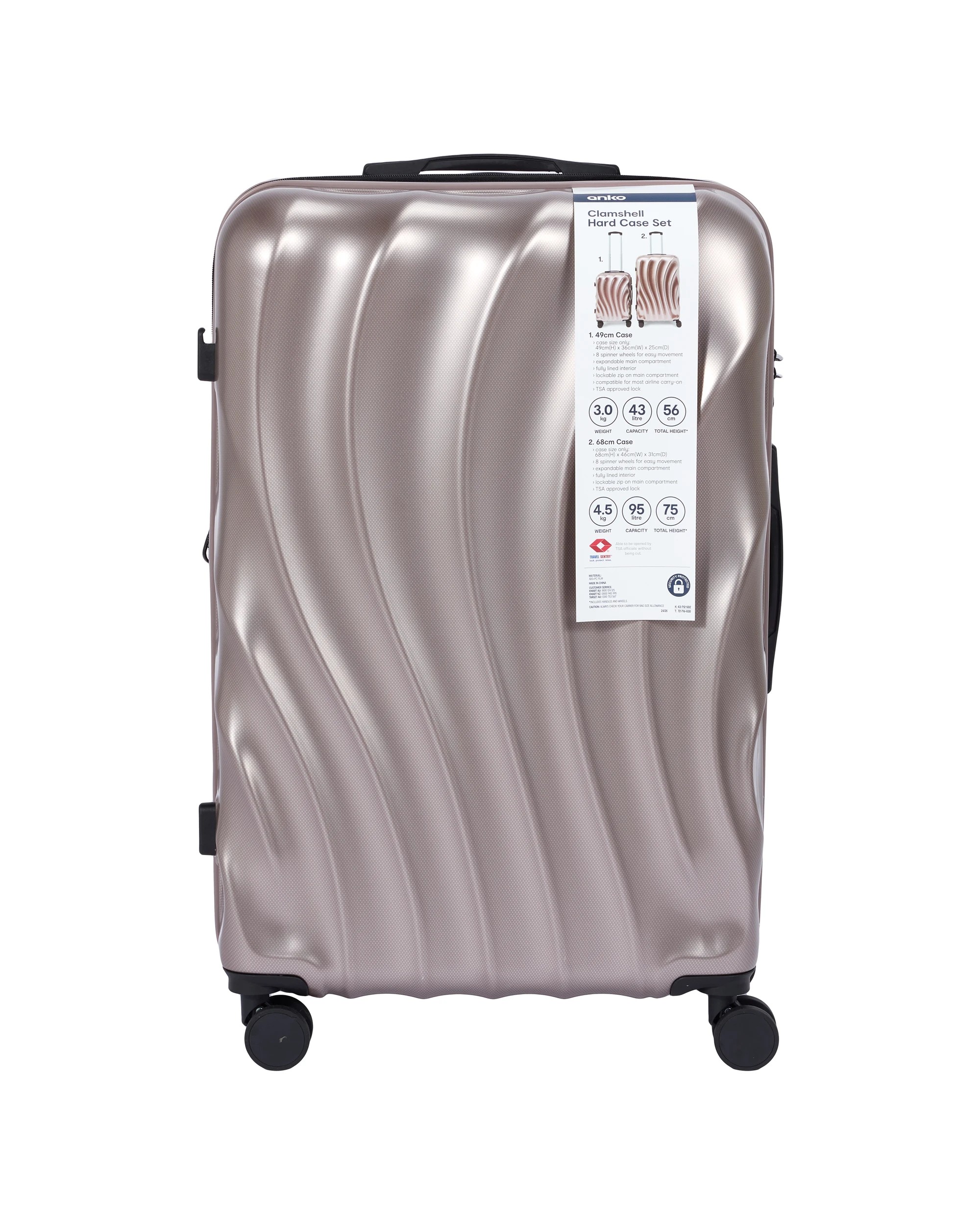 10 2 Piece Clamshell Hard Case Set - Rose Gold, 10 of 10