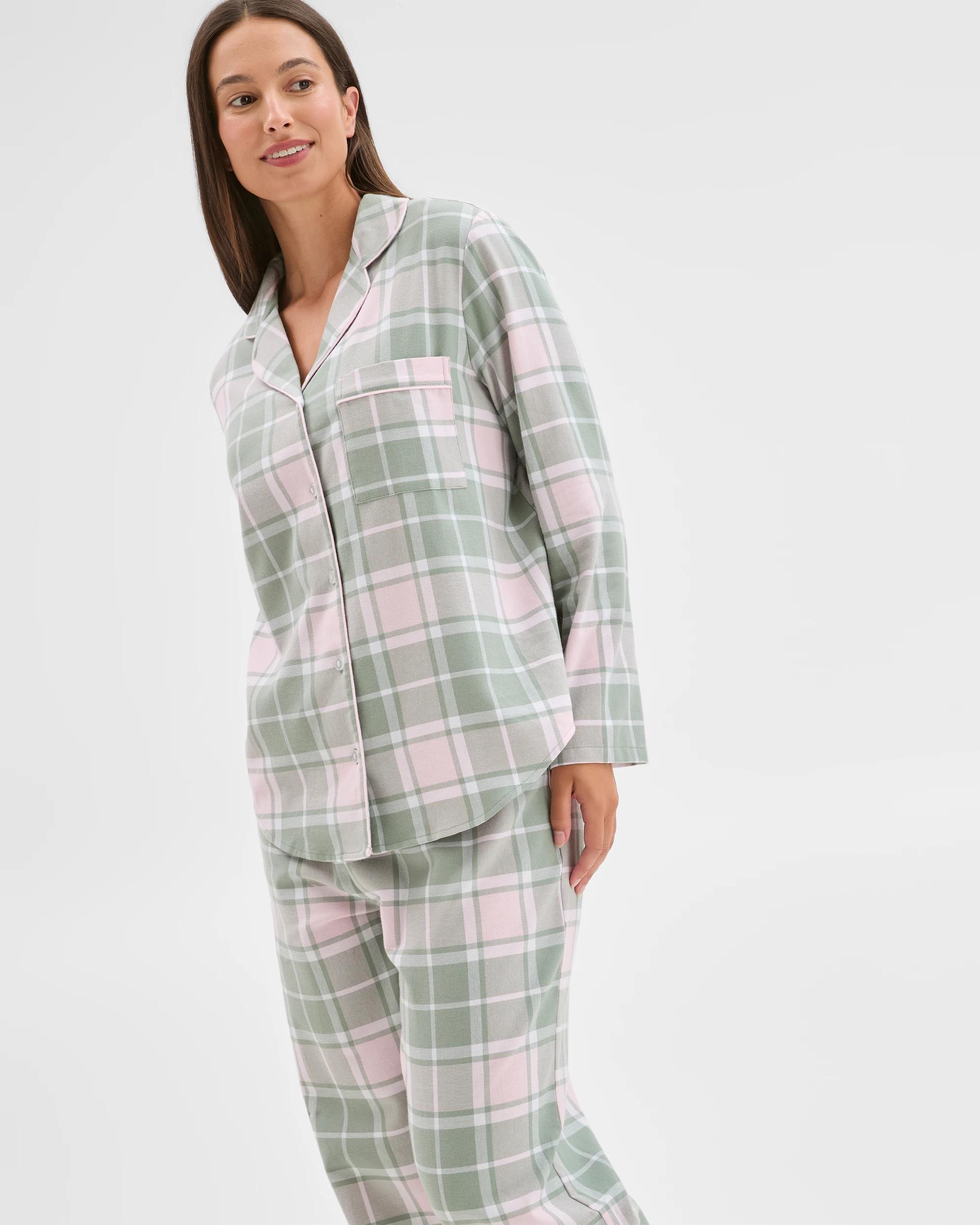 3 Target Woman Australian Cotton Flannelette Pyjama Set GREEN CHECK, 3 of 6