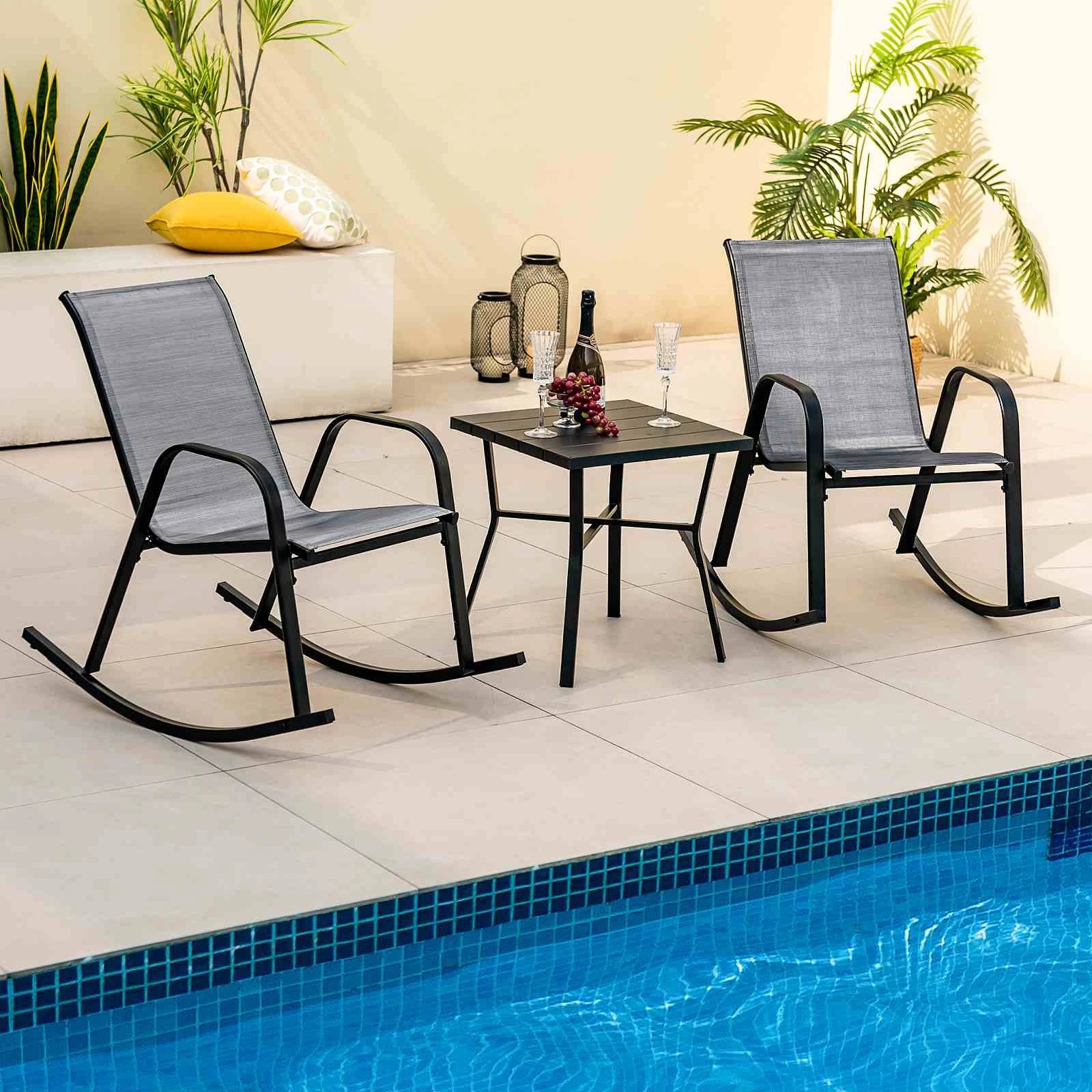 Costway 2PCS Patio Rocking Chair Outdoor Rockers Ergonomic Seats - Kmart