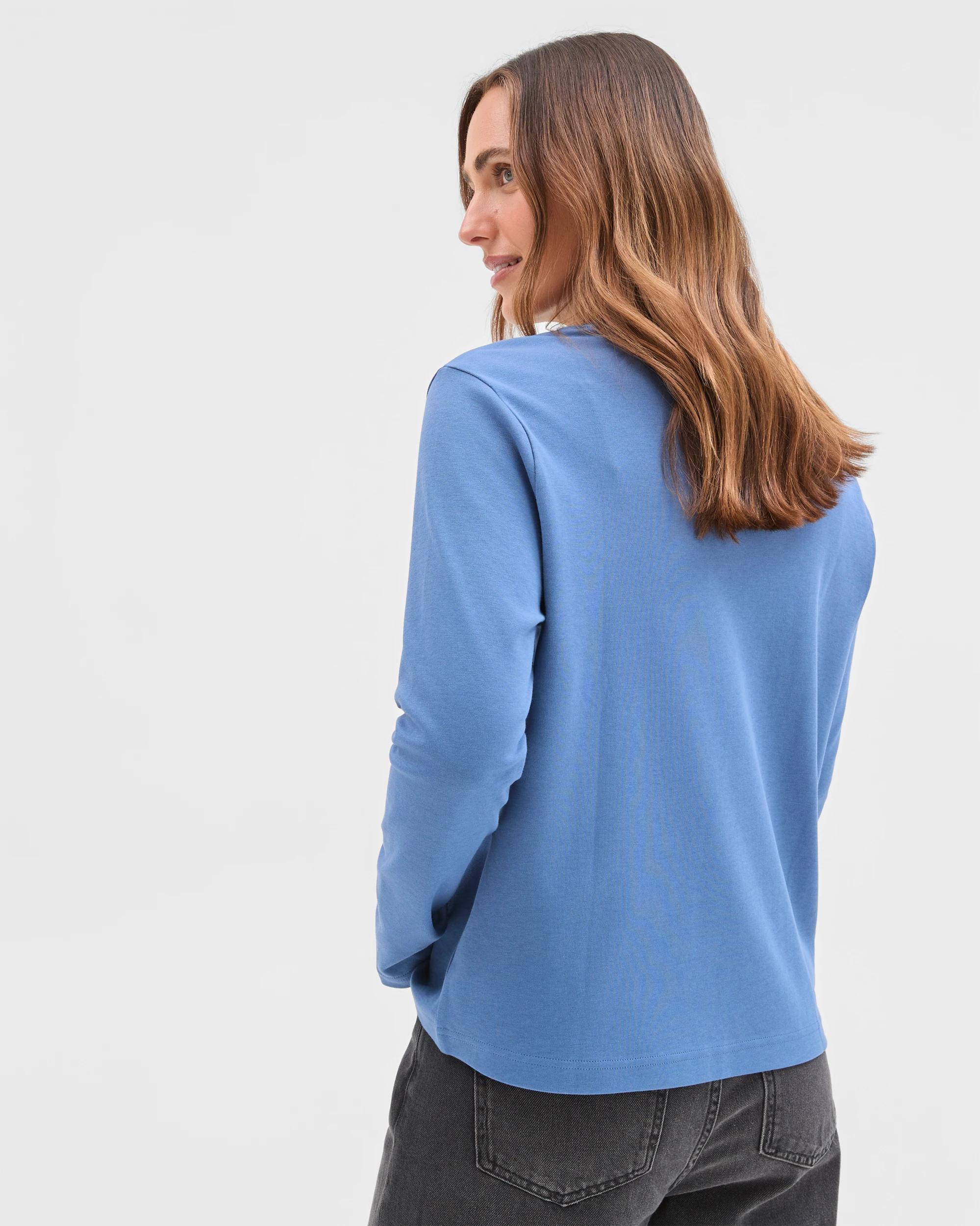 5 Target Woman Australian Cotton Classic Long Sleeve Crew Neck T-Shirt BLUE JAY, 5 of 6