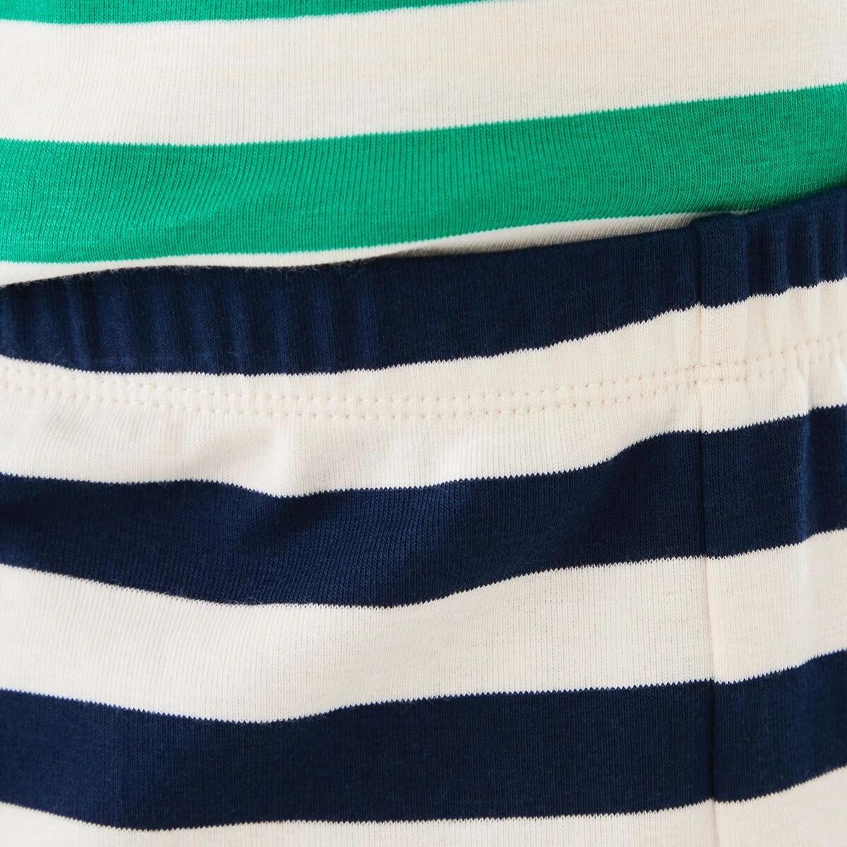 5 Rib Pyjama Set Grn Stripe, 5 of 9