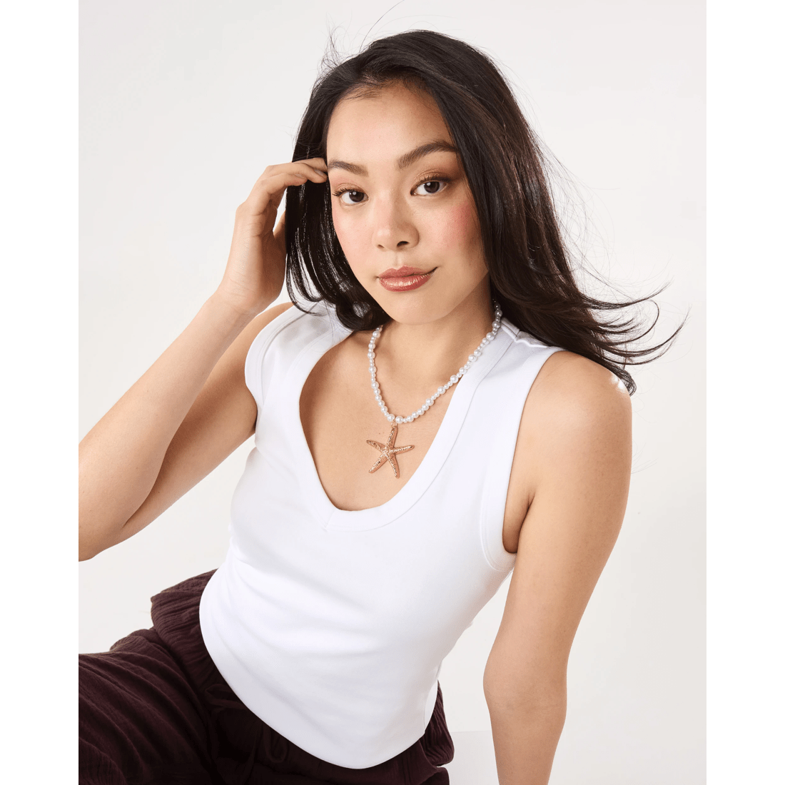 6 Starfish Faux Pearl Necklace - Gold Tone, 6 of 7