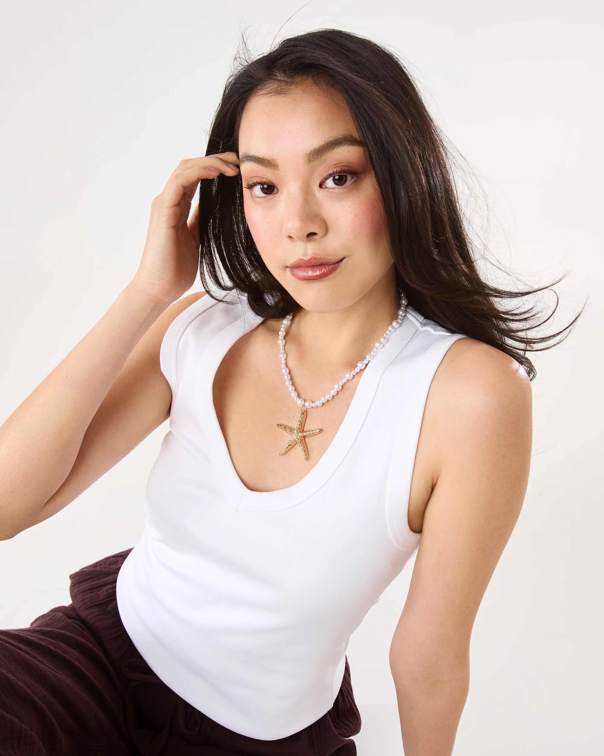 6 Starfish Faux Pearl Necklace - Gold Tone, 6 of 7