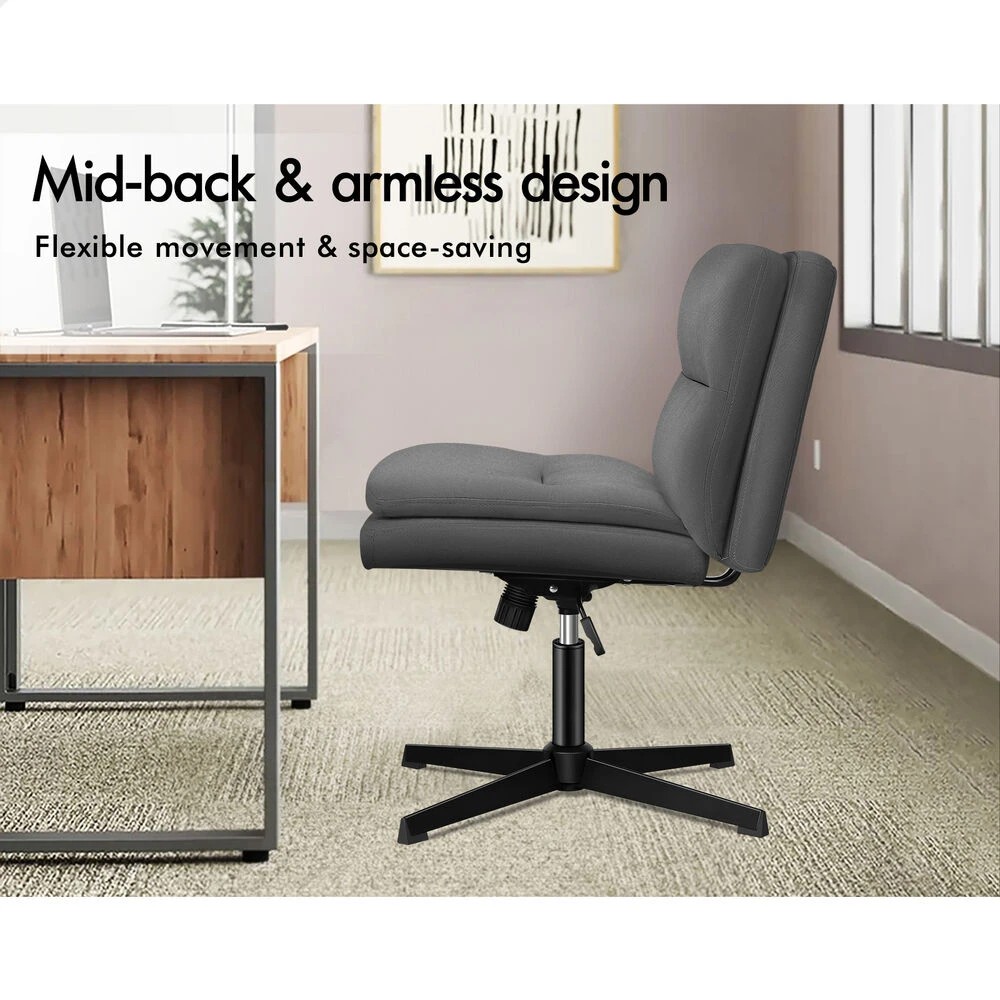 8 Alfordson Office Chair Executive Computer Seat Work Ottoman Fabric - Grey, 8 of 10