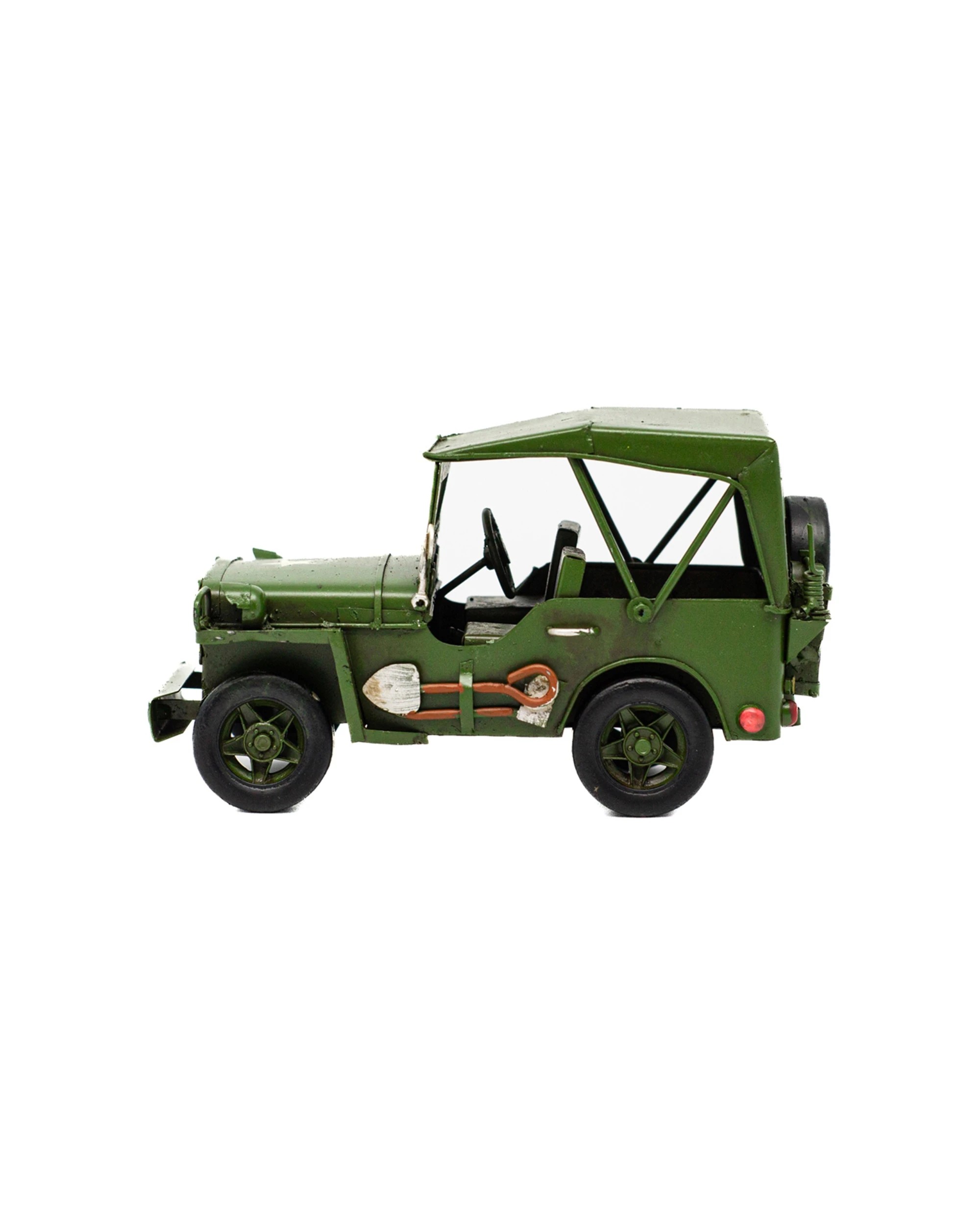 3 Boyle Jeep With Canopy Metal Display Ornament Decor 17cm - Green, 3 of 6