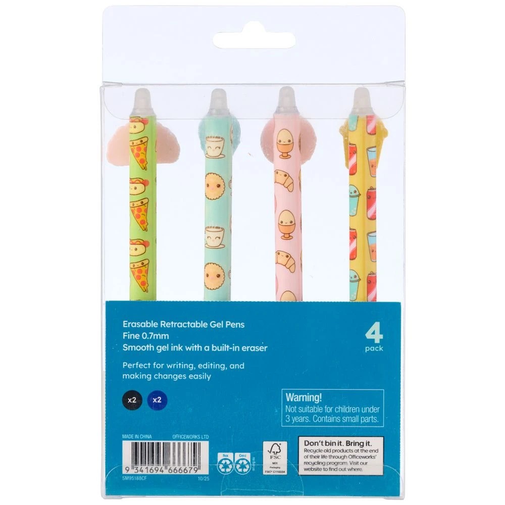 2 Studymate Novelty Erasable Gel Pen Food 4 Pack, 2 of 5