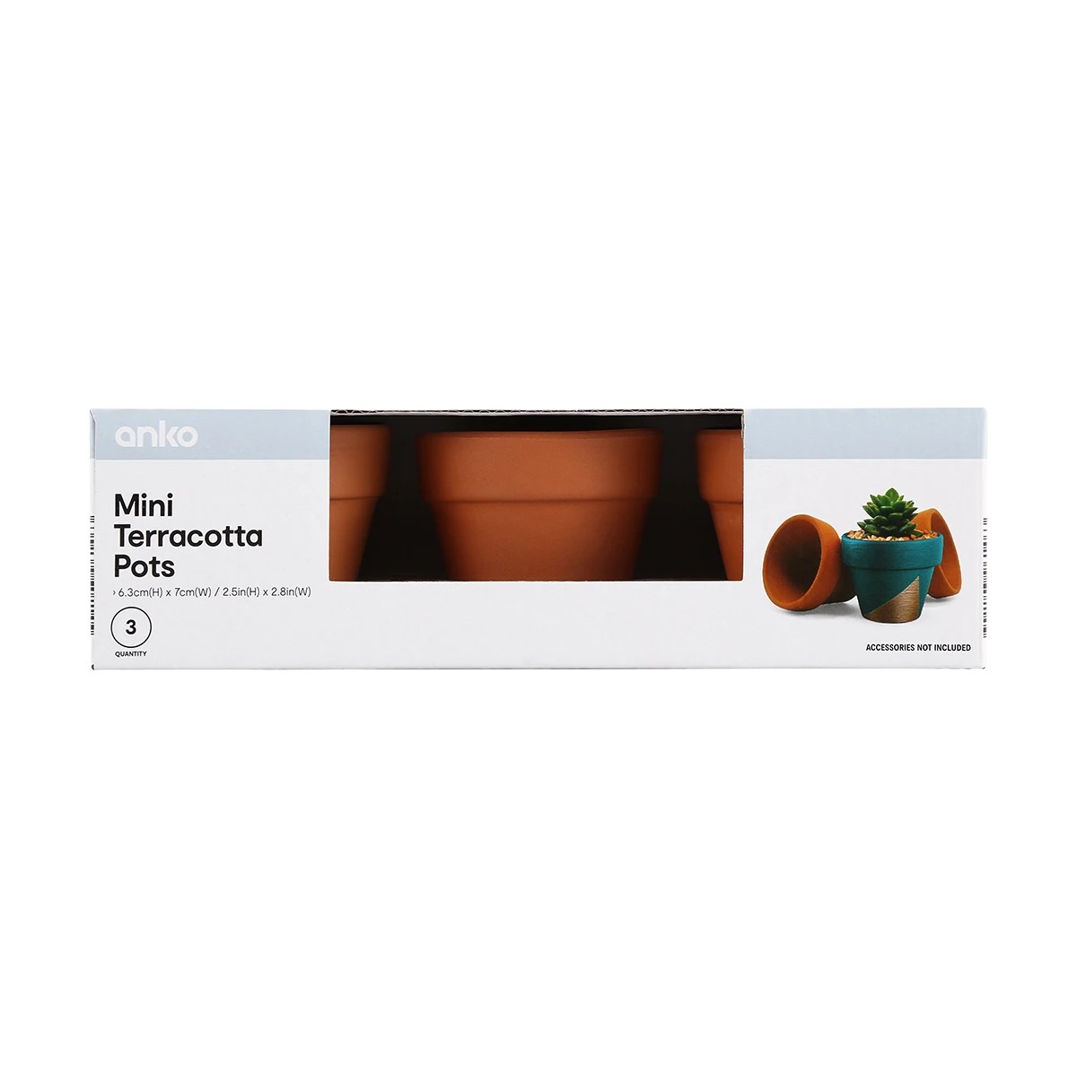 1 3 Pack Mini Terracotta Pots, 1 of 3