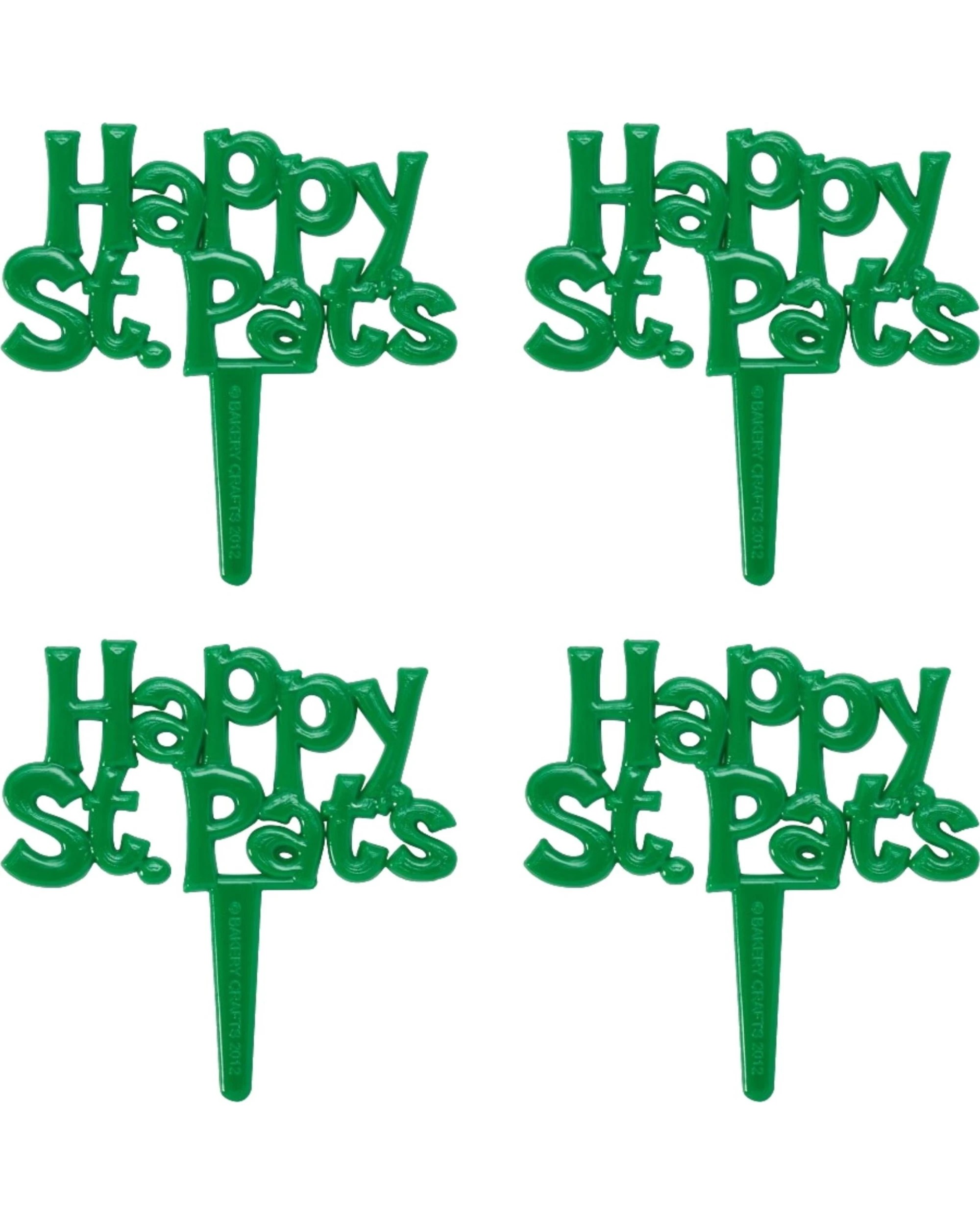 2 Partyrama Happy St. Pat's Plastic Picks Pack of 12 - Green, 2 of 2