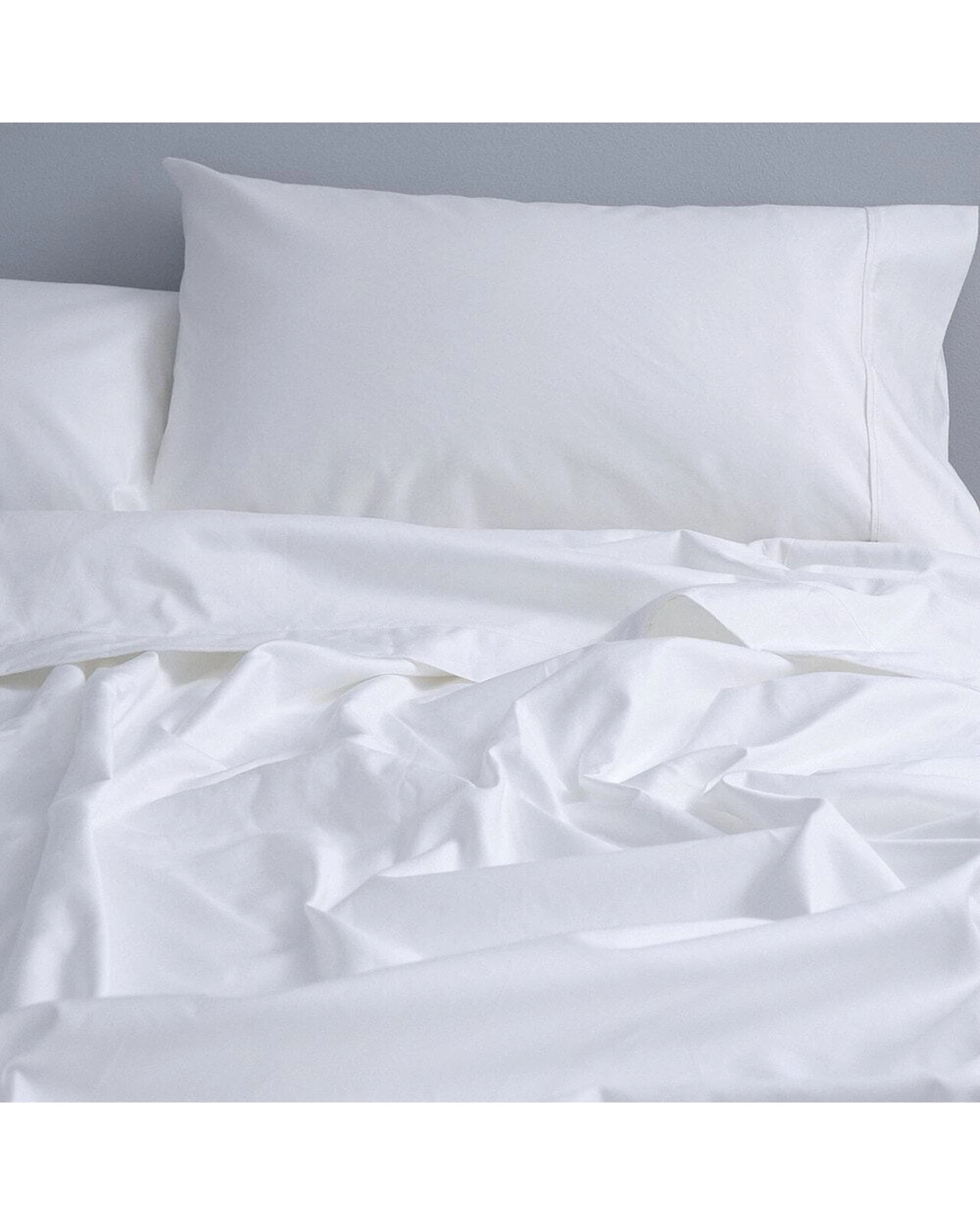 1 Canningvale Mille 1000TC Long Staple Cotton Bed Sheet Pillowcase Set - King Bed - White, 1 of 5