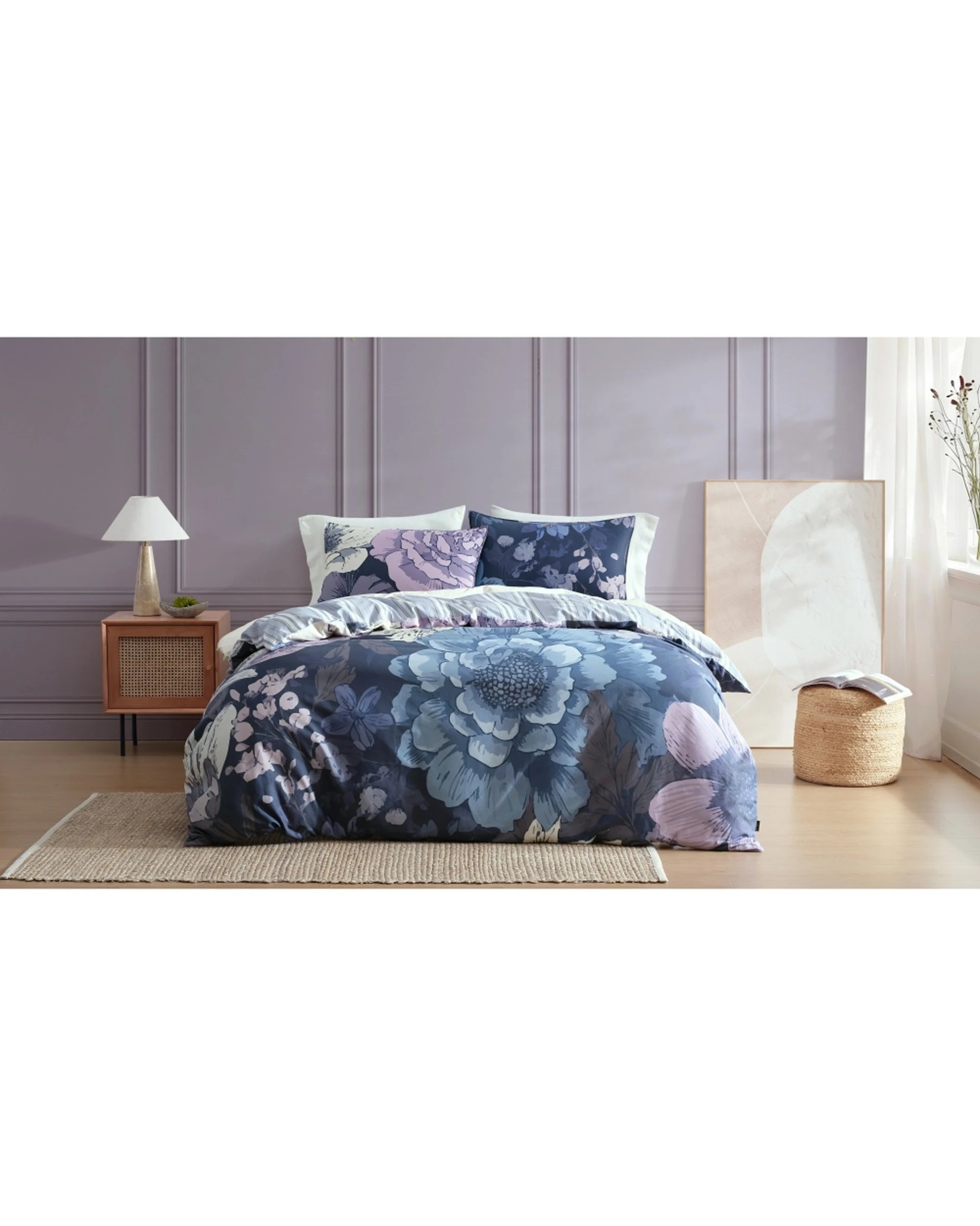 1 Ardor Elyce 250TC Cotton Sateen Comfort Quilt Cover Set King Bed Lilac - Multi, 1 of 1