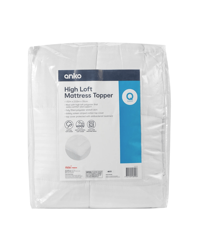 High Loft Mattress Topper - Queen Bed, W