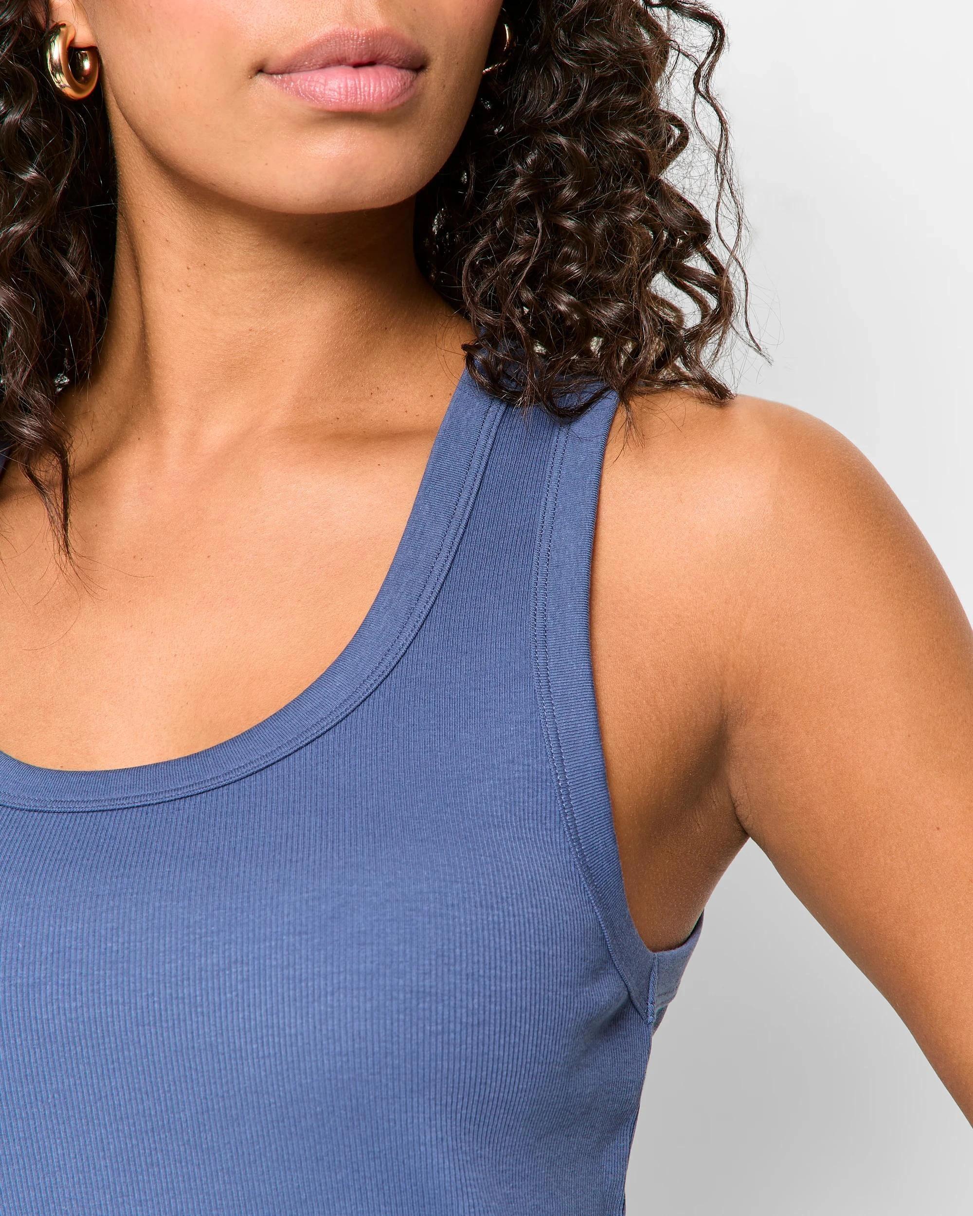 5 Target Australian Cotton Rib Tank Top DEEP INDIGO, 5 of 5