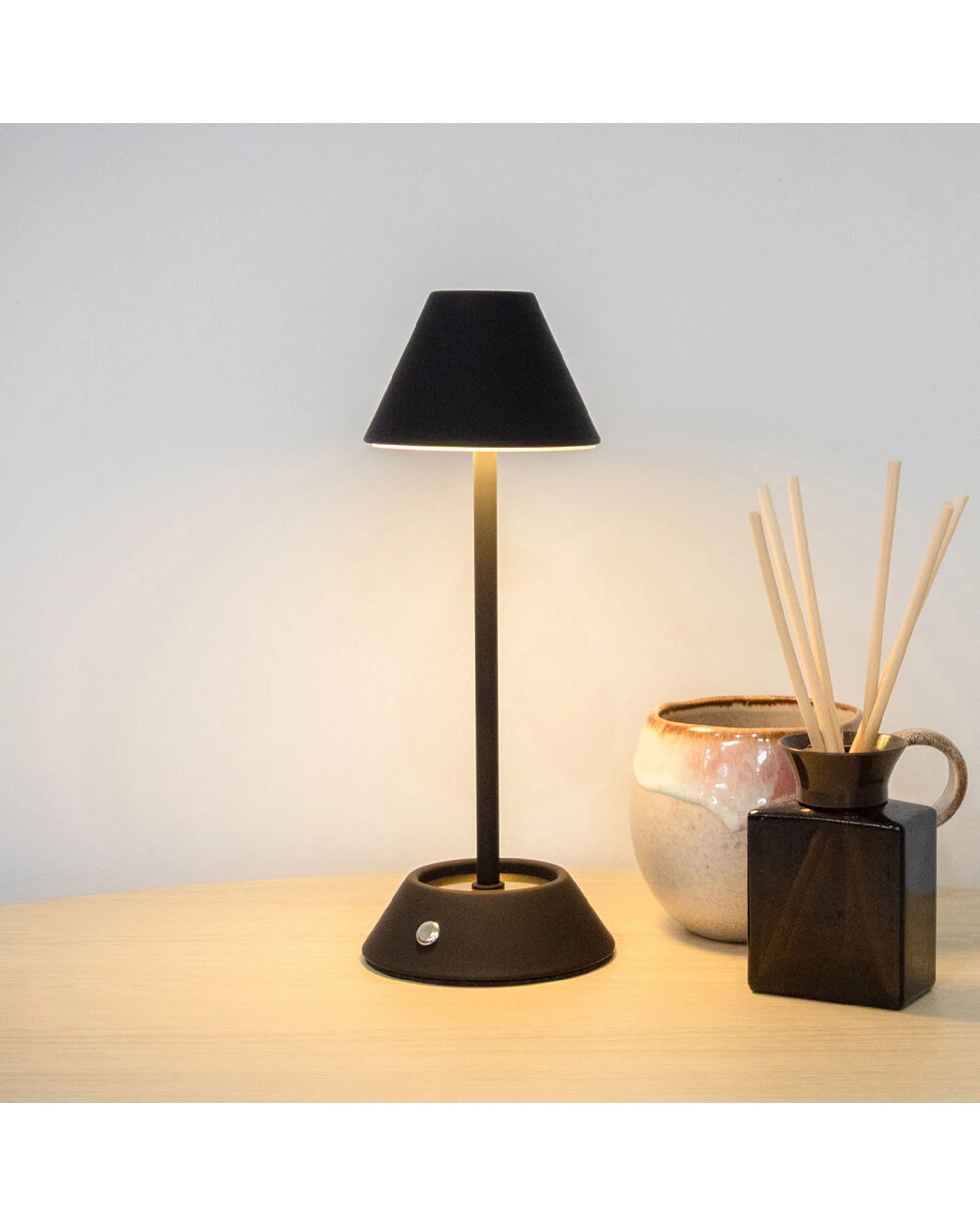 6 BOYLE Rechargeable LED Table Lamp Cone Shade Adjustable Lighting Battery - Black, 6 of 8