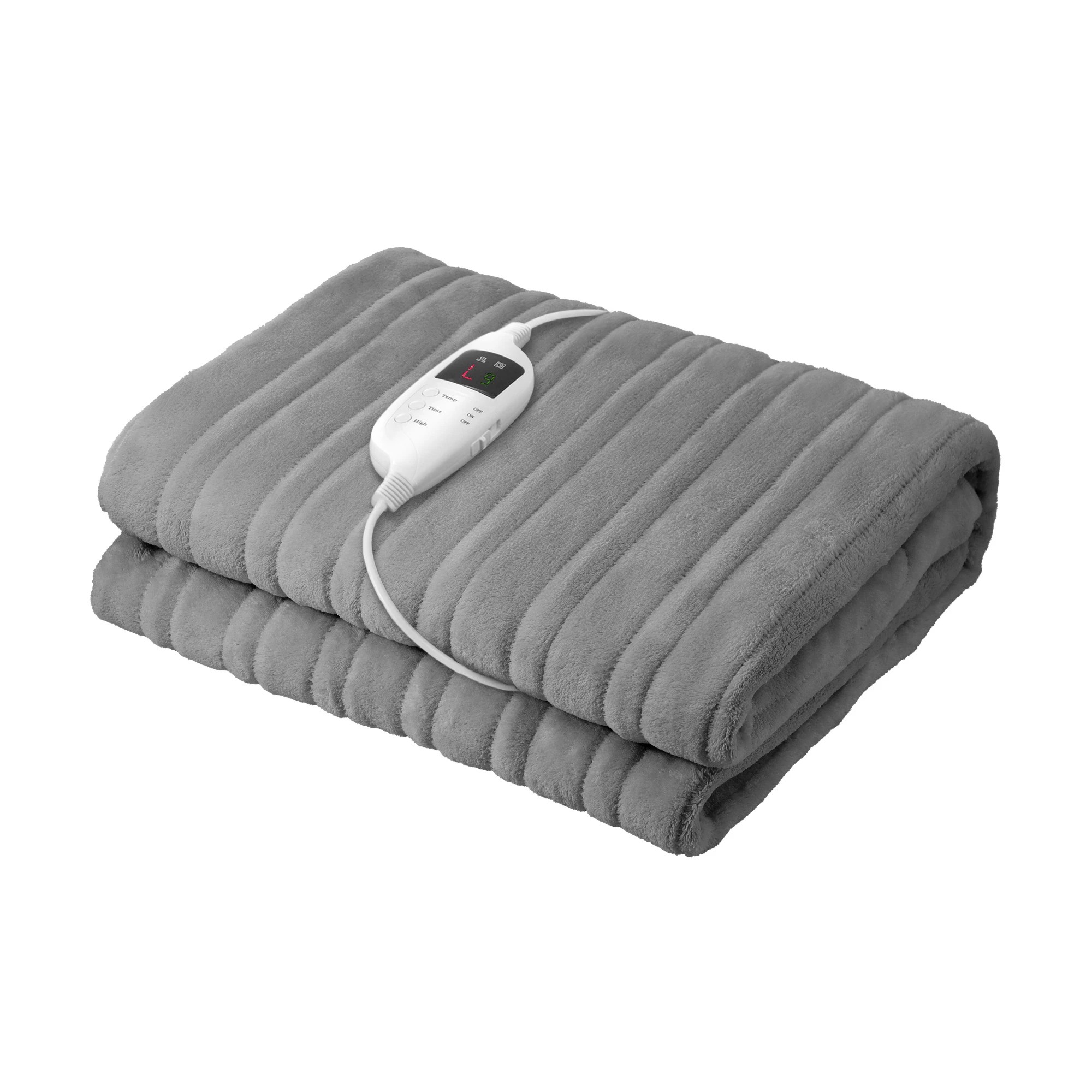 1 Bedra Bedding Electric Heated Throw Rug Washable Blanket Snuggle Flannel Winter - Single Bed - Silver, 1 of 9