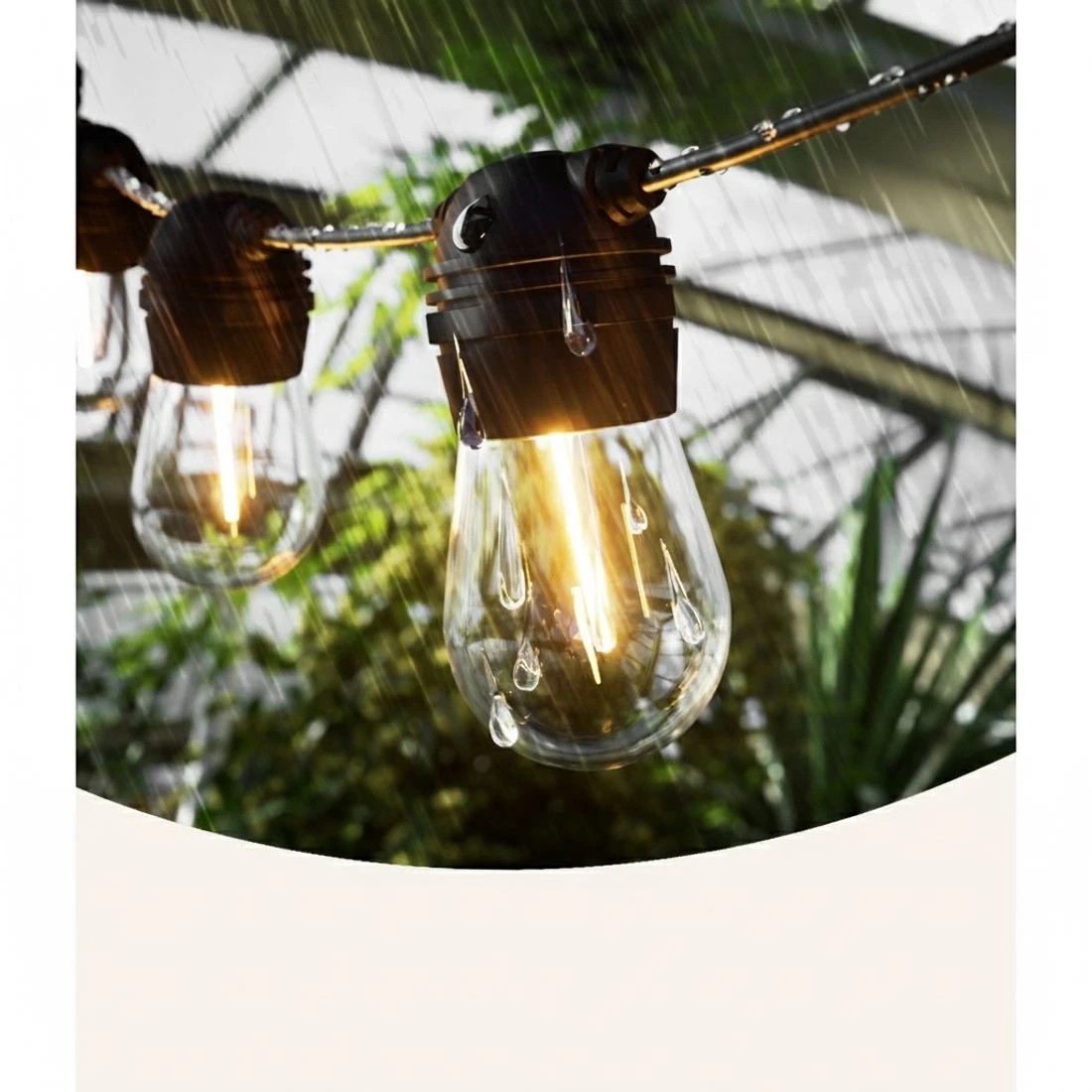 4 23m Solar Festoon Lights Outdoor LED String Light Christmas Party - Black, 4 of 4