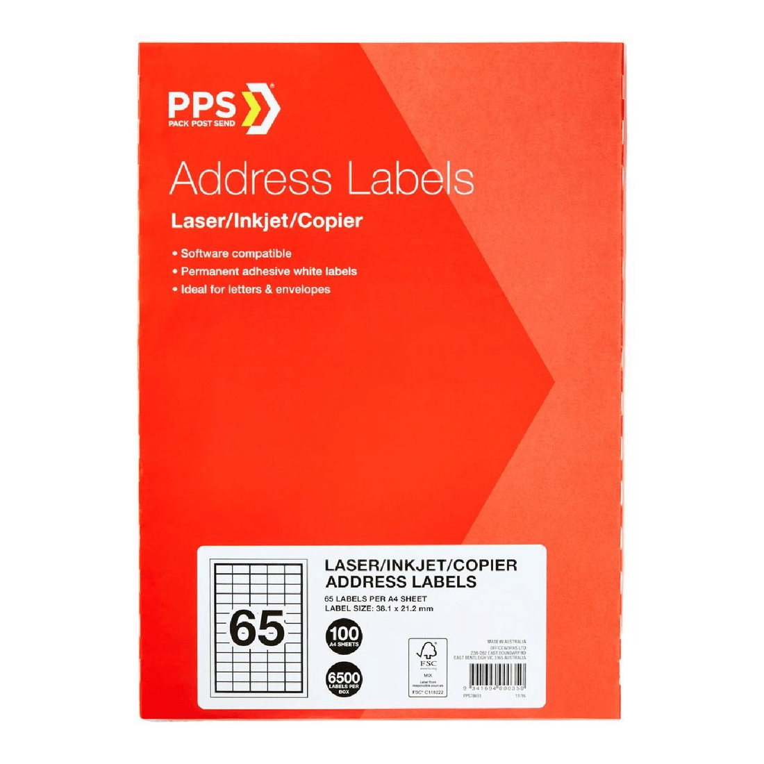 1 PPS Inkjet Laser Address Labels 65UP 100 Sheets, 1 of 3