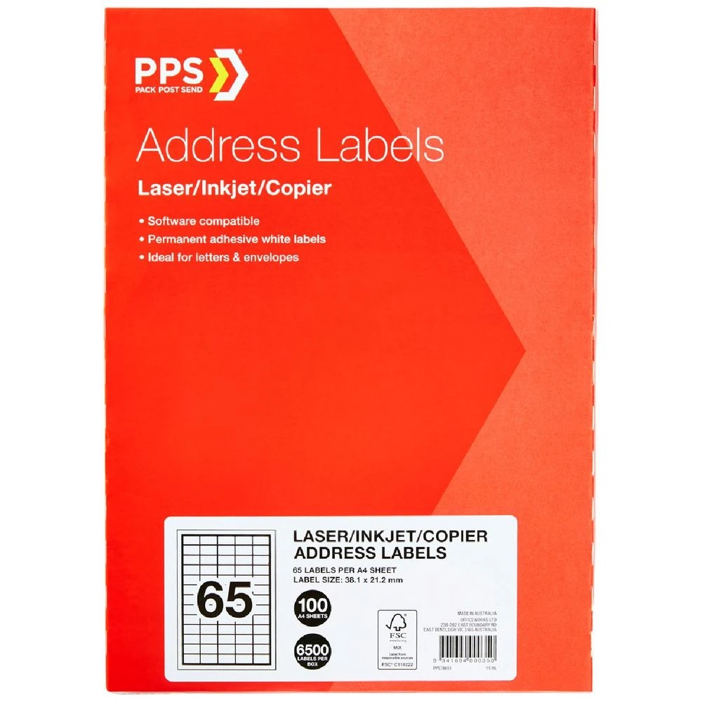 1 PPS Inkjet Laser Address Labels 65UP 100 Sheets, 1 of 3