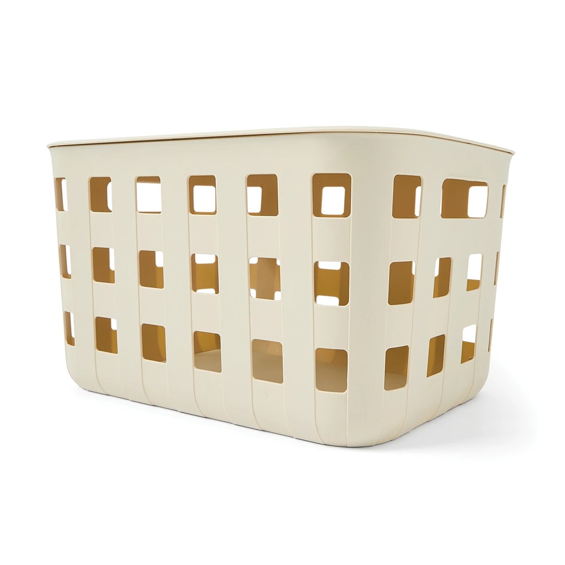 1 18L Rectangle Trellis Basket with Lid - Beige, 1 of 10