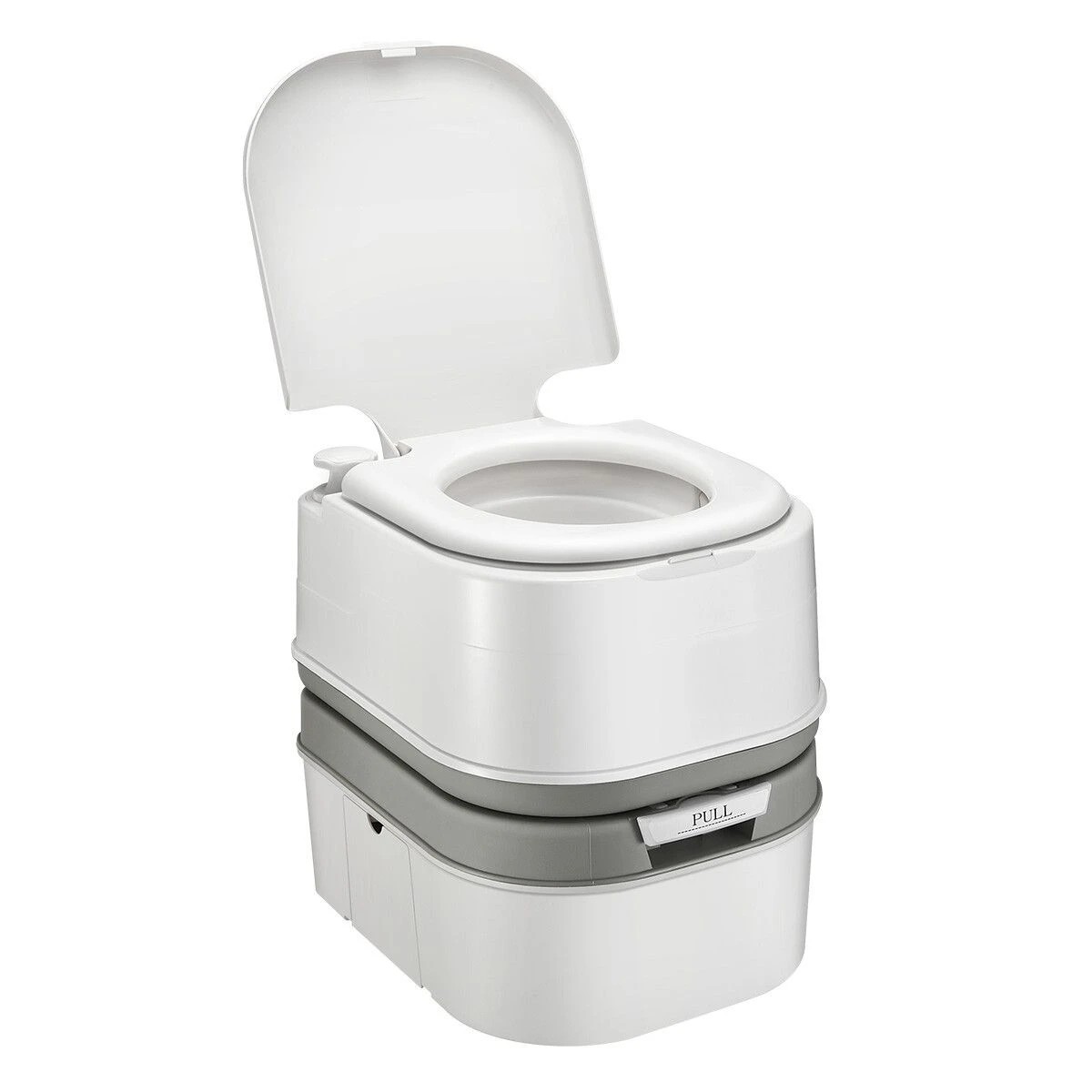 1 Ausway 24L Portable Toilet Camping Travel Mobile Porta Potty White and Grey, 1 of 3