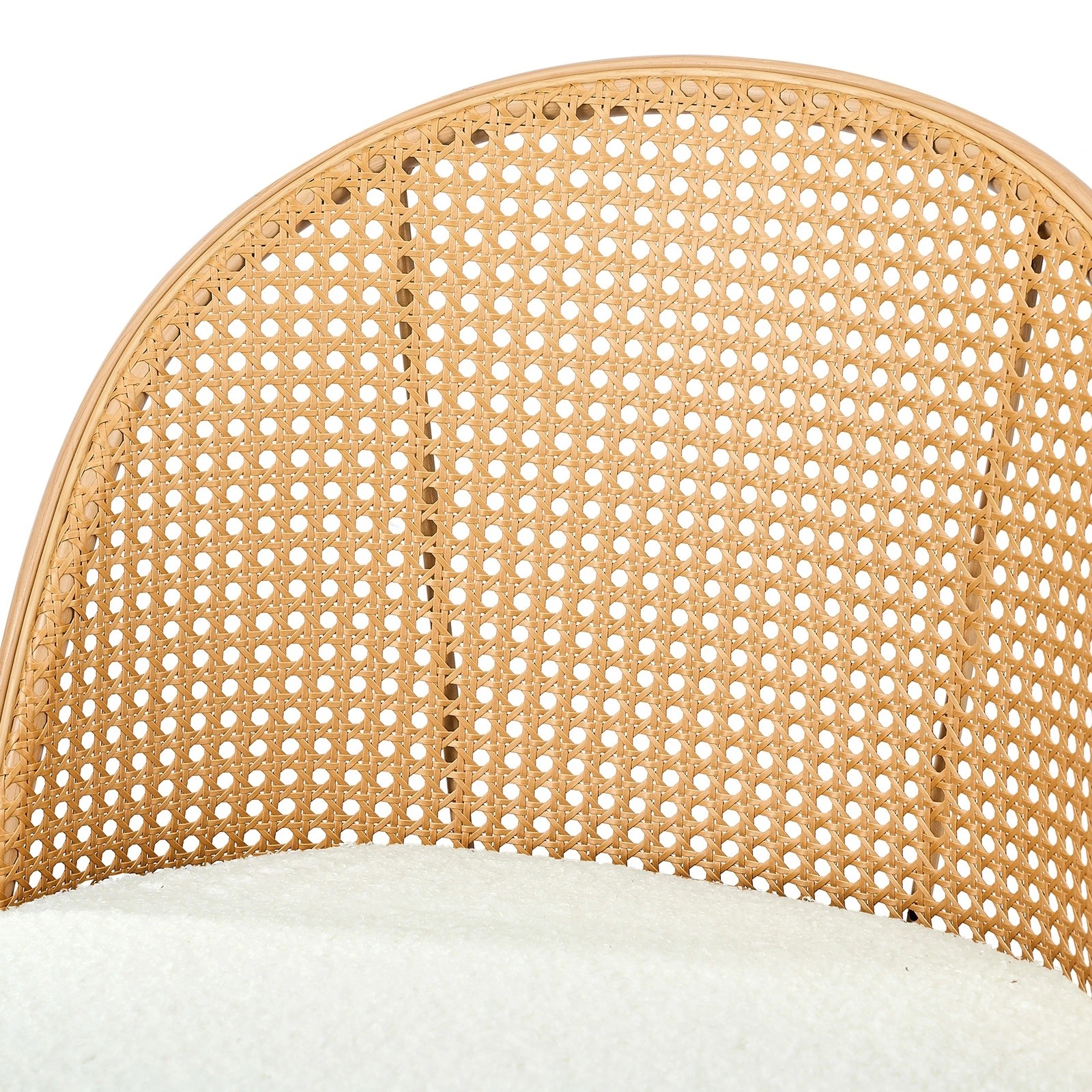 8 Oikiture Bar Stools Kitchen Counter Stool Rattan Dining Chair Boucle X2
 - White, 8 of 9