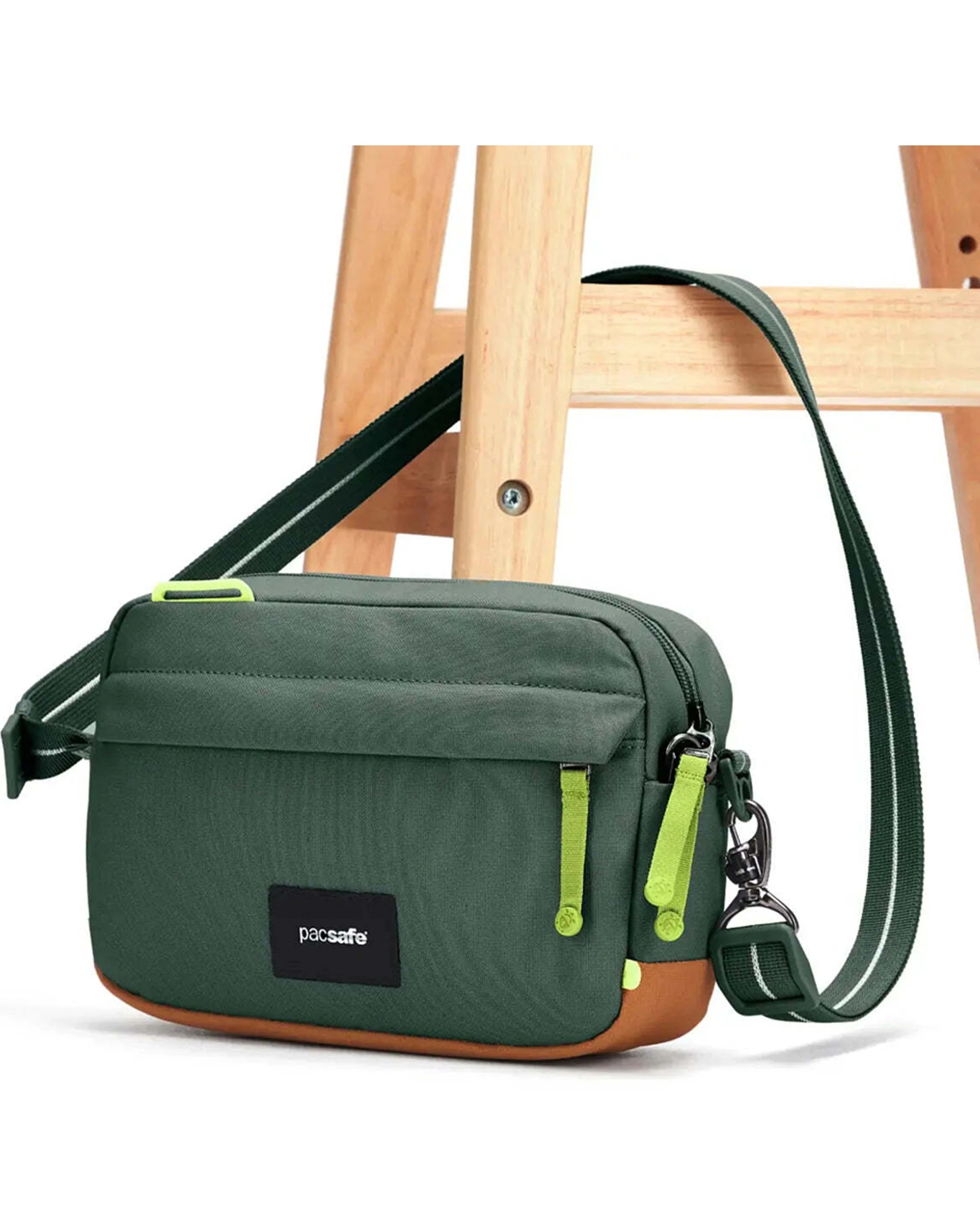6 Pacsafe Go Anti-Theft Crossbody Bag Cut-Resistant Materials RFID Blocking Pocket 7in Spruce - Green, 6 of 8