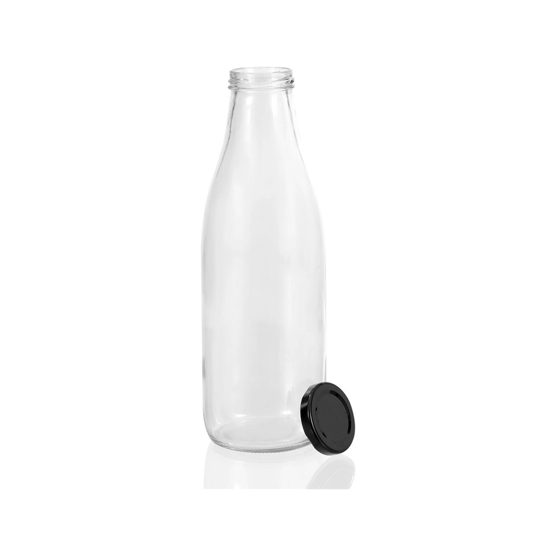 1 Lemon & Lime 1l Glass Milk Bottle Container Storage W/ Screw Top Lid Assorted
 - Multi, 1 of 4
