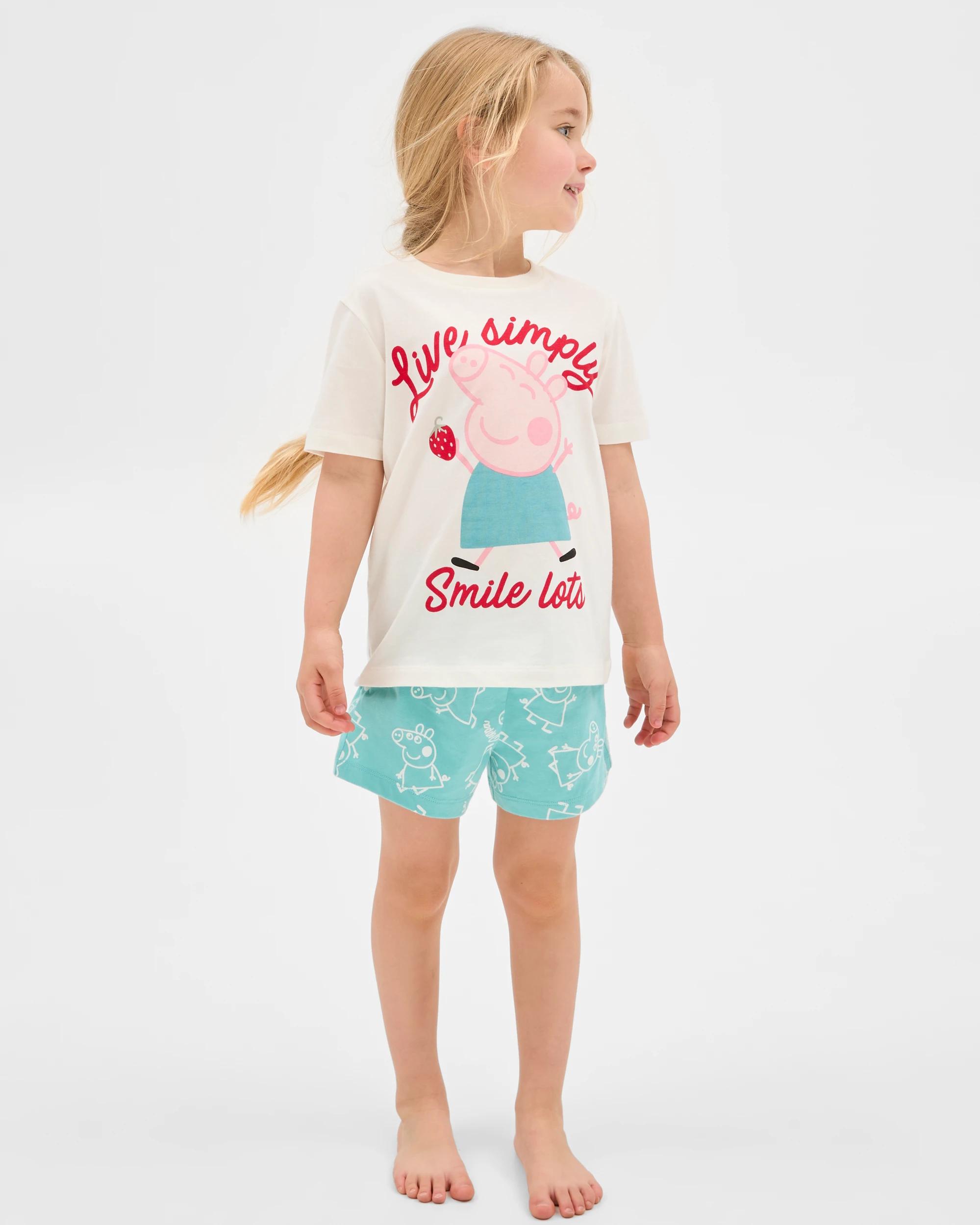 2 Peppa Pig Australian Cotton Younger Girls Short Pyjama Set 2 Pack MULTI, 2 of 4