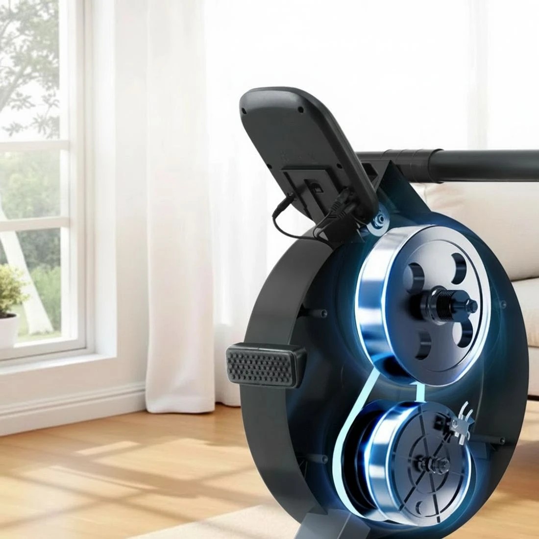 5 Everfit 16 Level Magnetic Rowing Machine for Home with App Connect Walnut - Pine, 5 of 6