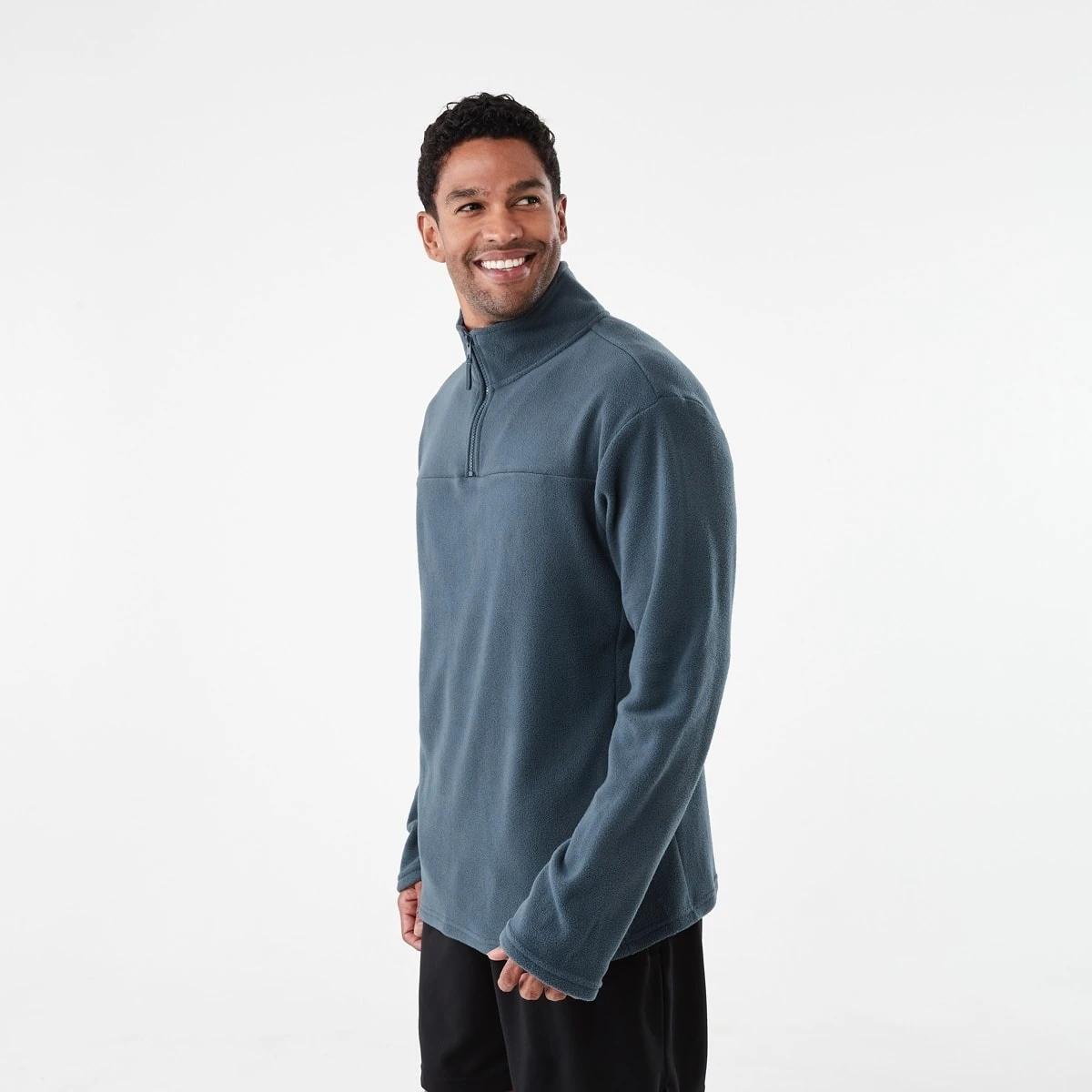2 Active Mens Polar Fleece Quarter Zip Long Sleeve Navy W25, 2 of 6