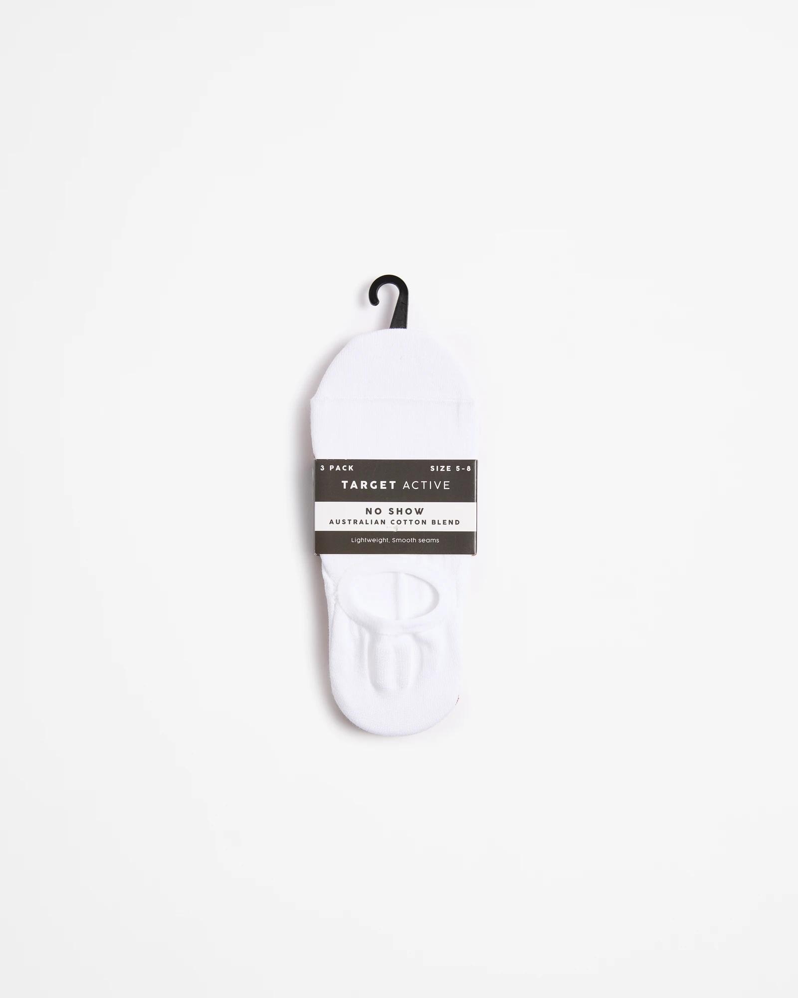 3 Target Active Australian Cotton Blend 3 Pack No Show Socks MULTI, 3 of 3