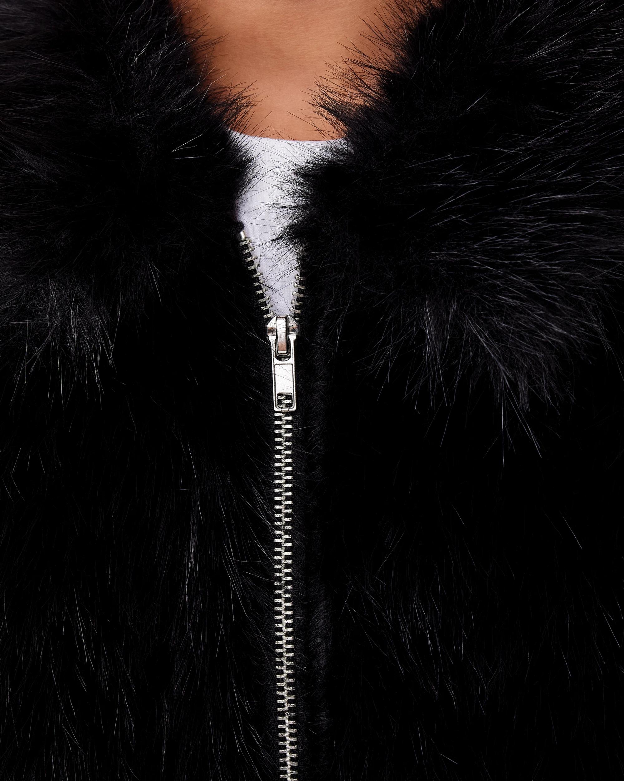 6 Faux Fur Jacket Black, 6 of 8