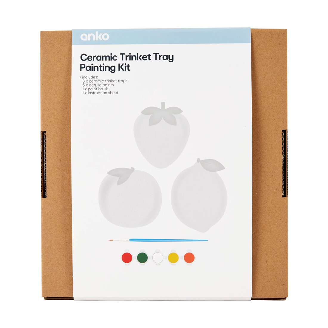 3 Ceramic Trinket Tray Painting Kit, 3 of 3