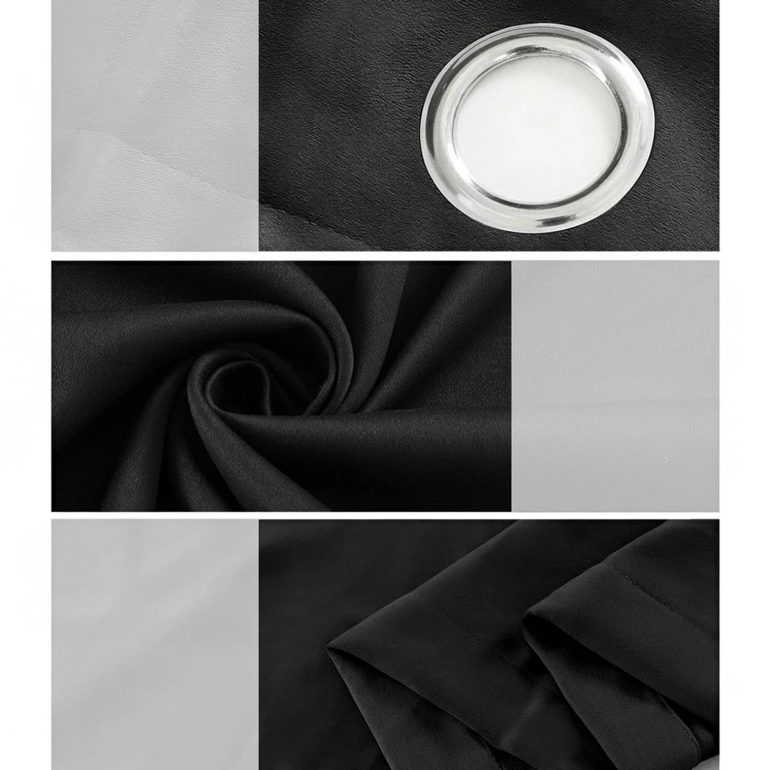 7 Artiss 2X Blockout Curtains Eyelet 240x230cm - Black, 7 of 7