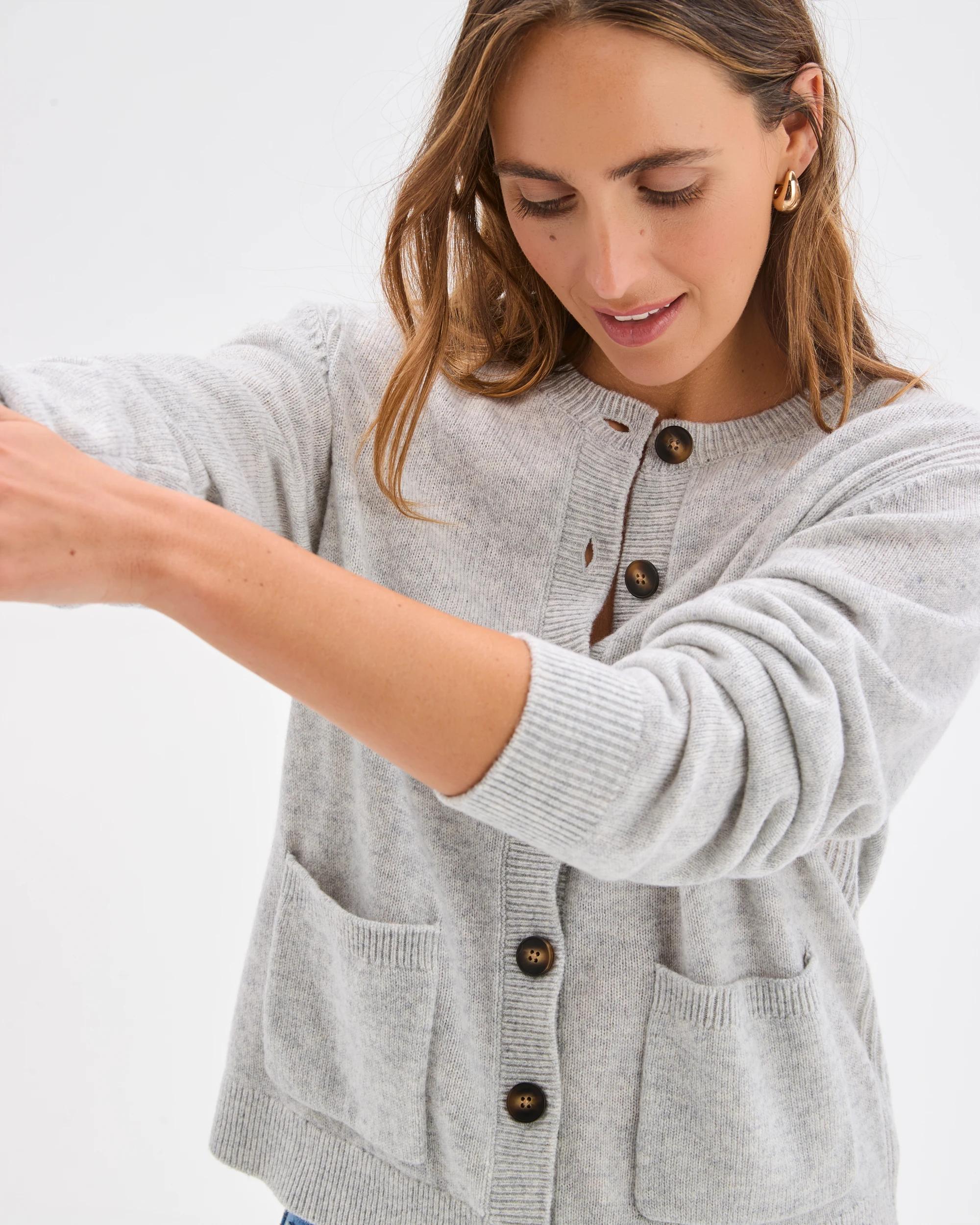 6 Target Woman Australian Lambswool Cardigan LIGHT GREY MARLE, 6 of 8