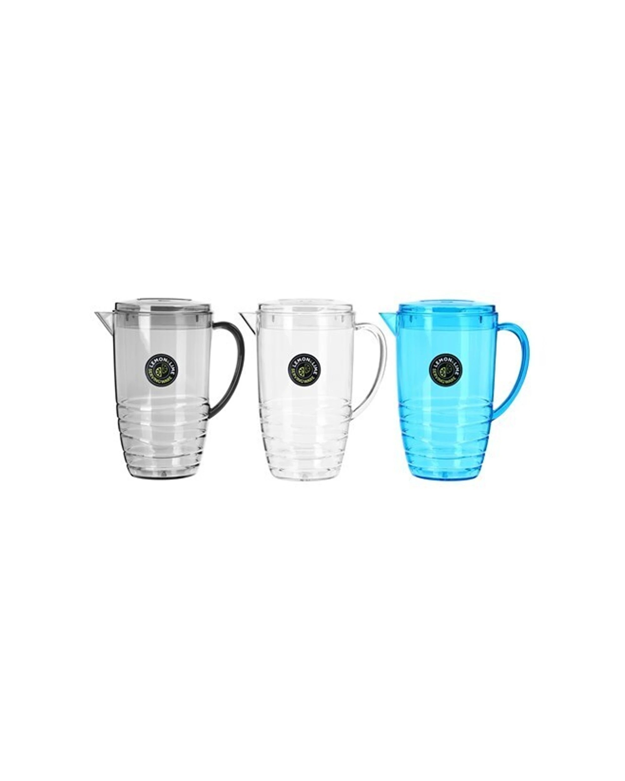 1 Lemon & Lime 3PK Wave Deco Pitcher 2.5L - BPA Free Durable Material - Multi, 1 of 7