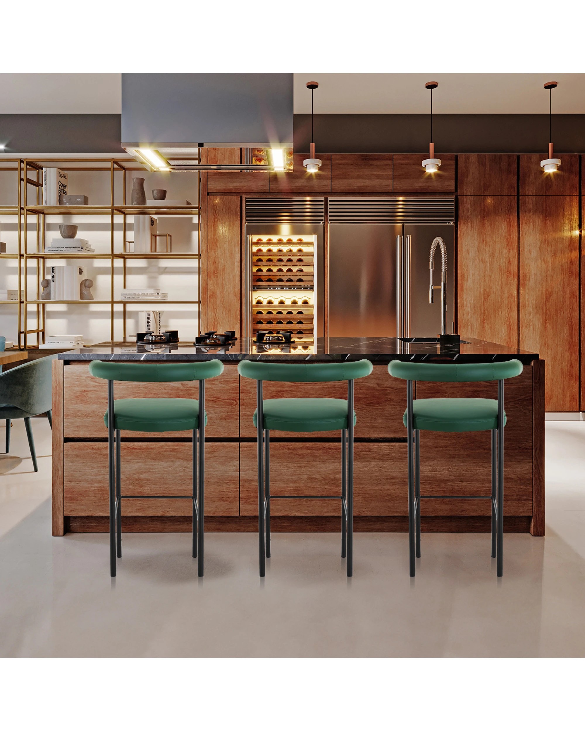 8 Sarantino Cedric Kitchen Bar Stool - Green, 8 of 8