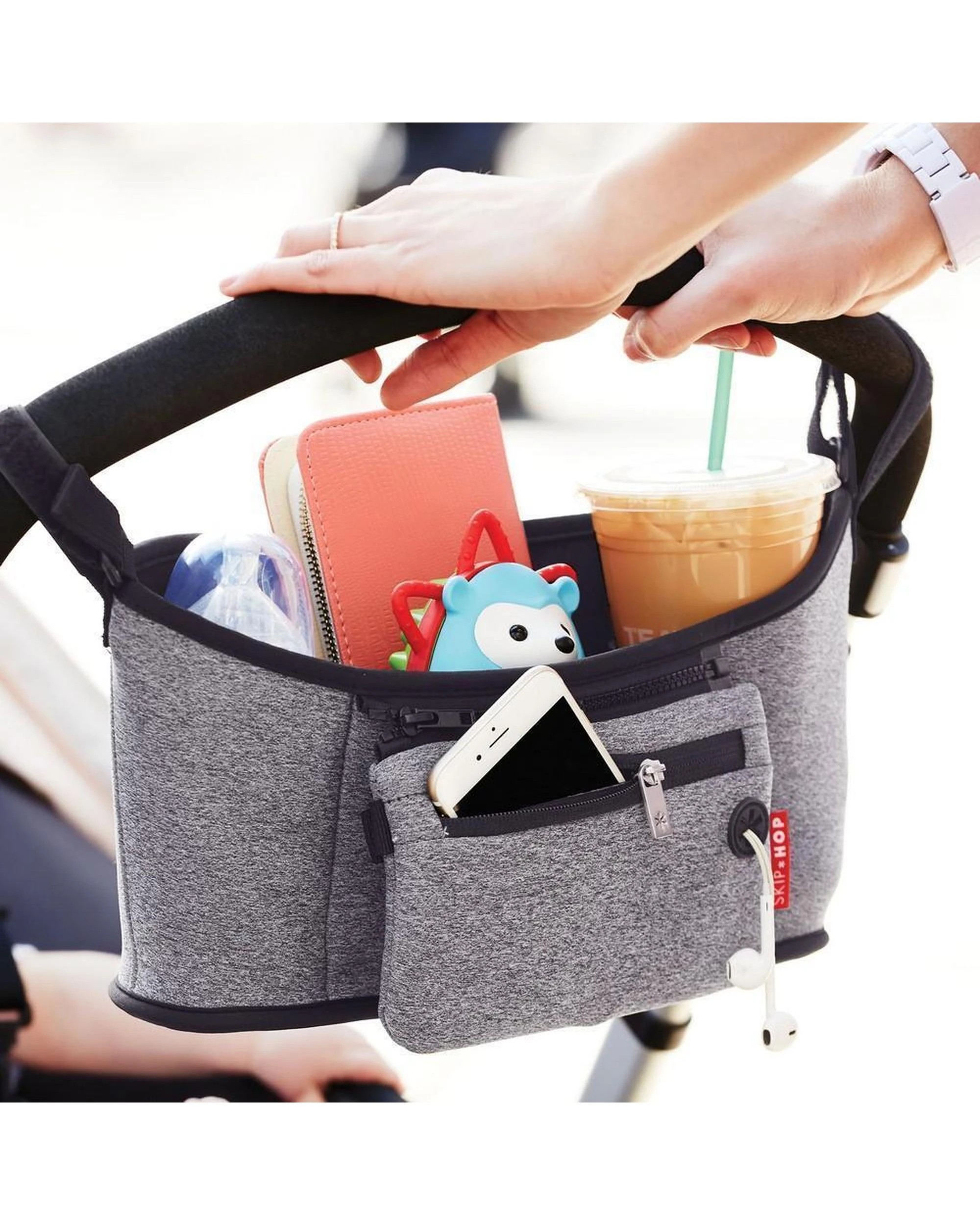 3 Skip Hop Grab & Go Pram  Stroller Organiser  Heather Grey, 3 of 6