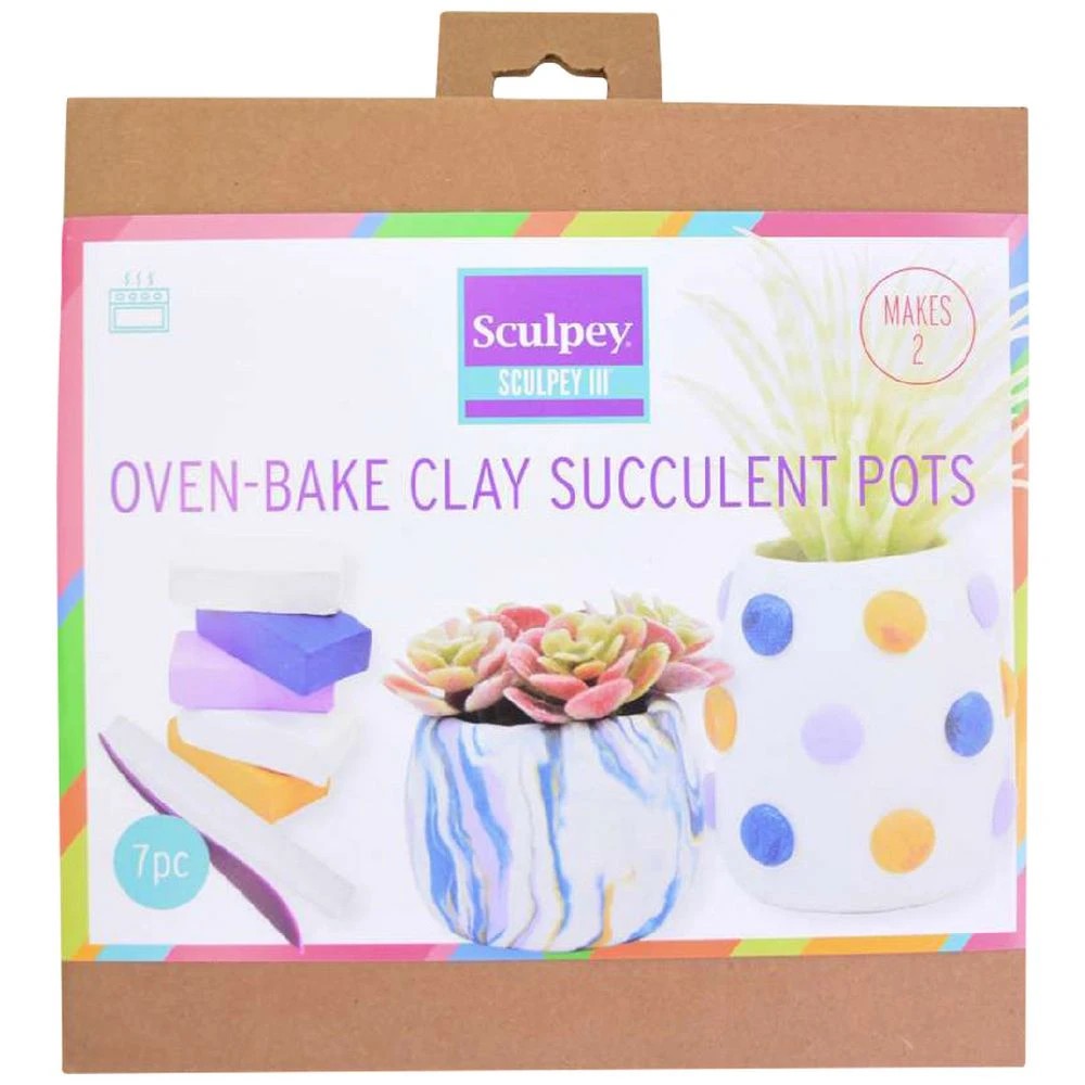 1 Sculpey III Oven-bake Clay Succulent Pots Kit, 1 of 4