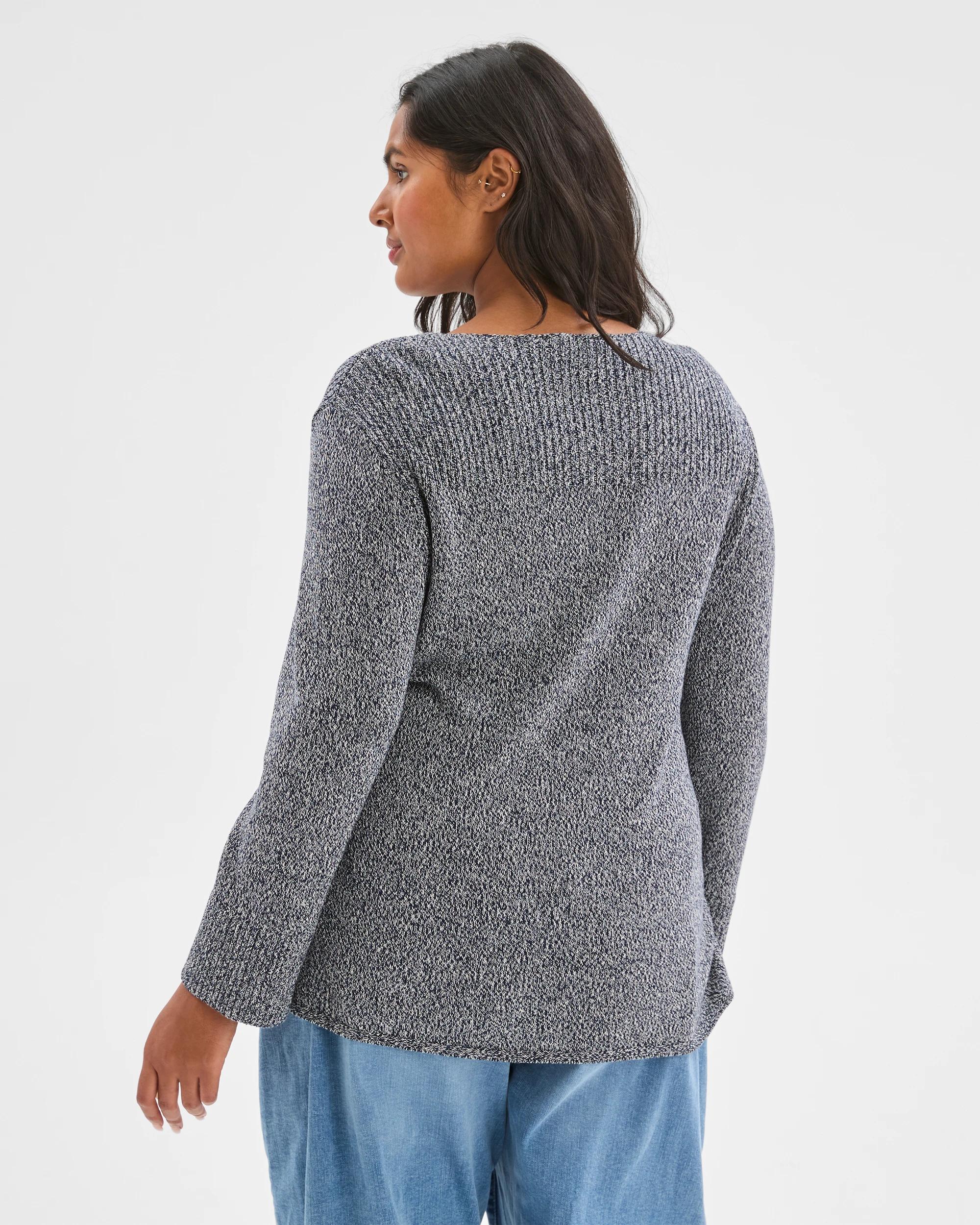 7 Target Curve Plus Size Australian Cotton Blend Ottoman Twist Jumper PETROL TWIST, 7 of 7