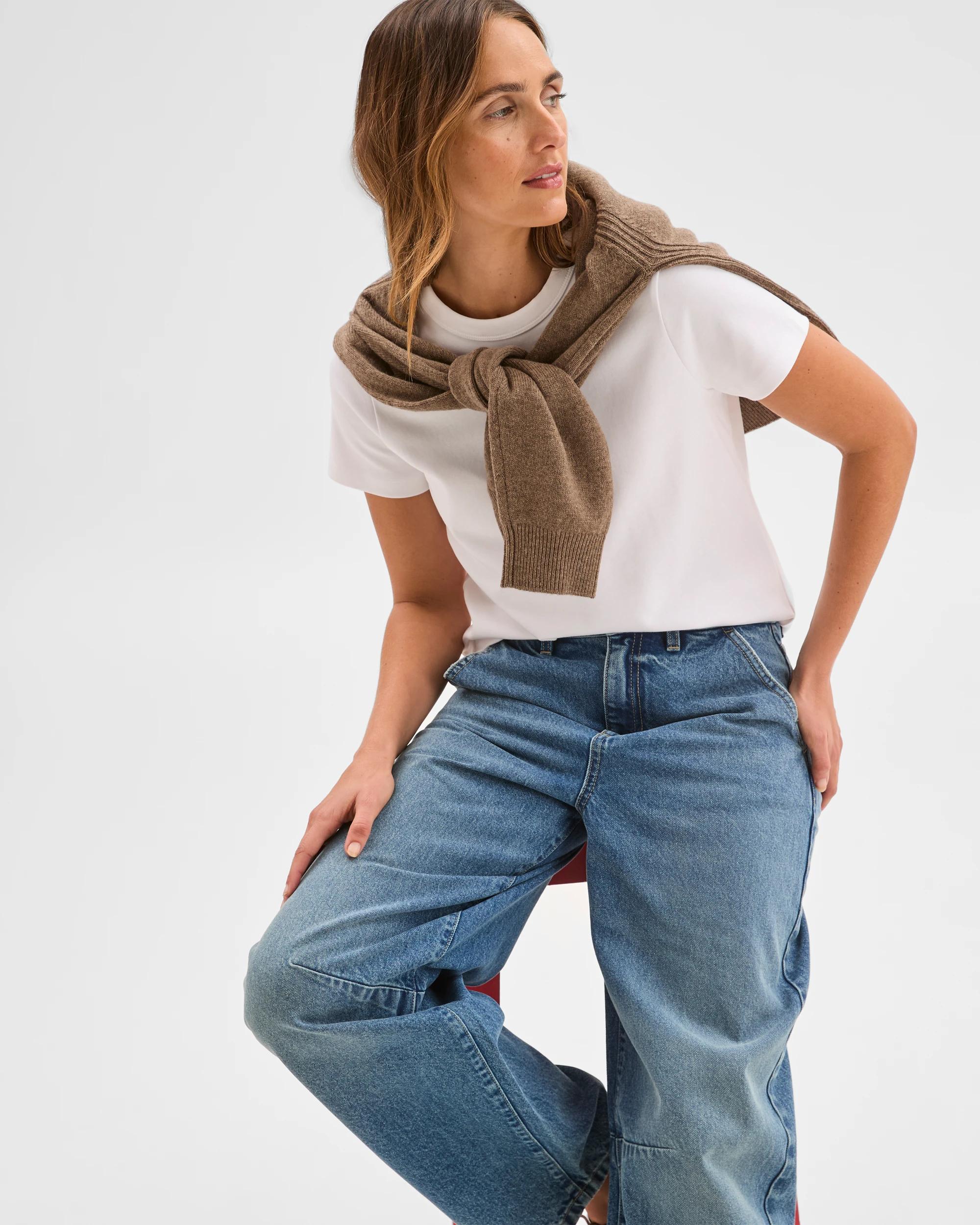 6 Target Woman Australian Cotton Interlock Neat T-Shirt WHITE, 6 of 7