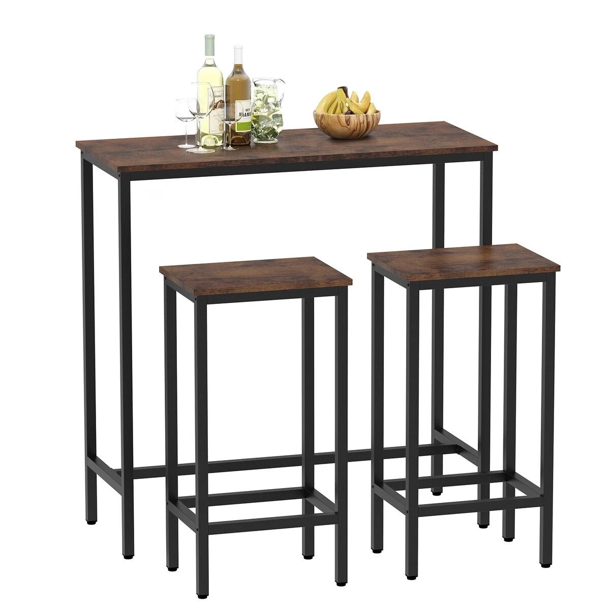 3 Ausway Bar Table and Stools Set Dining Chairs, 3 of 4