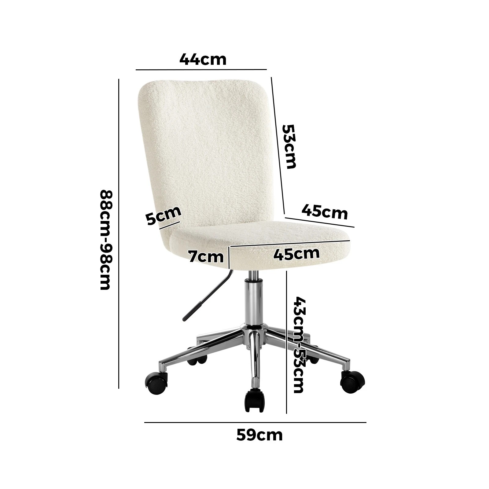 4 Oikiture High Back Armless Home Office Chair Boucle
 - Multi, 4 of 10