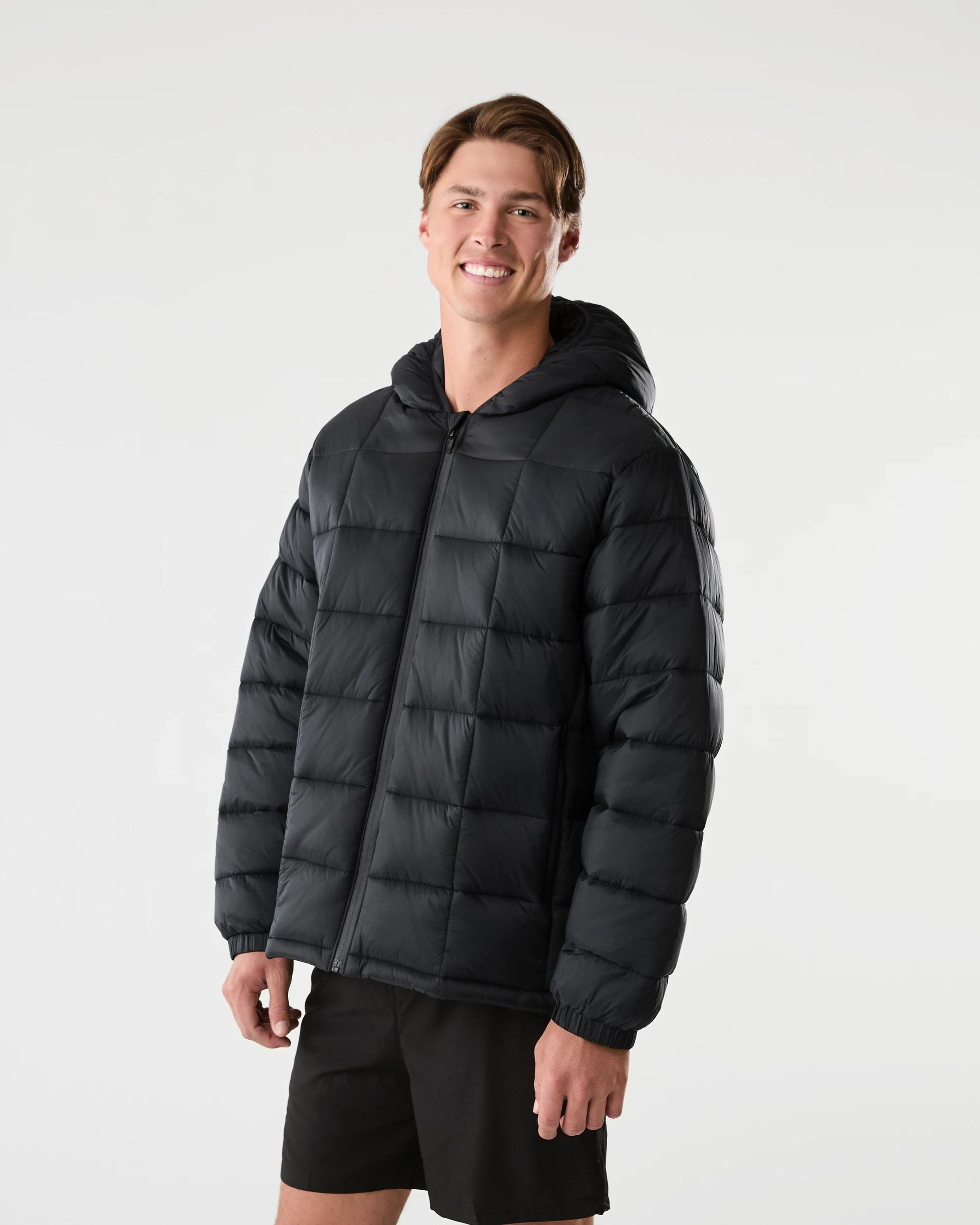 3 Active Mens Out Quilted Puffer Jacket Black, 3 of 7