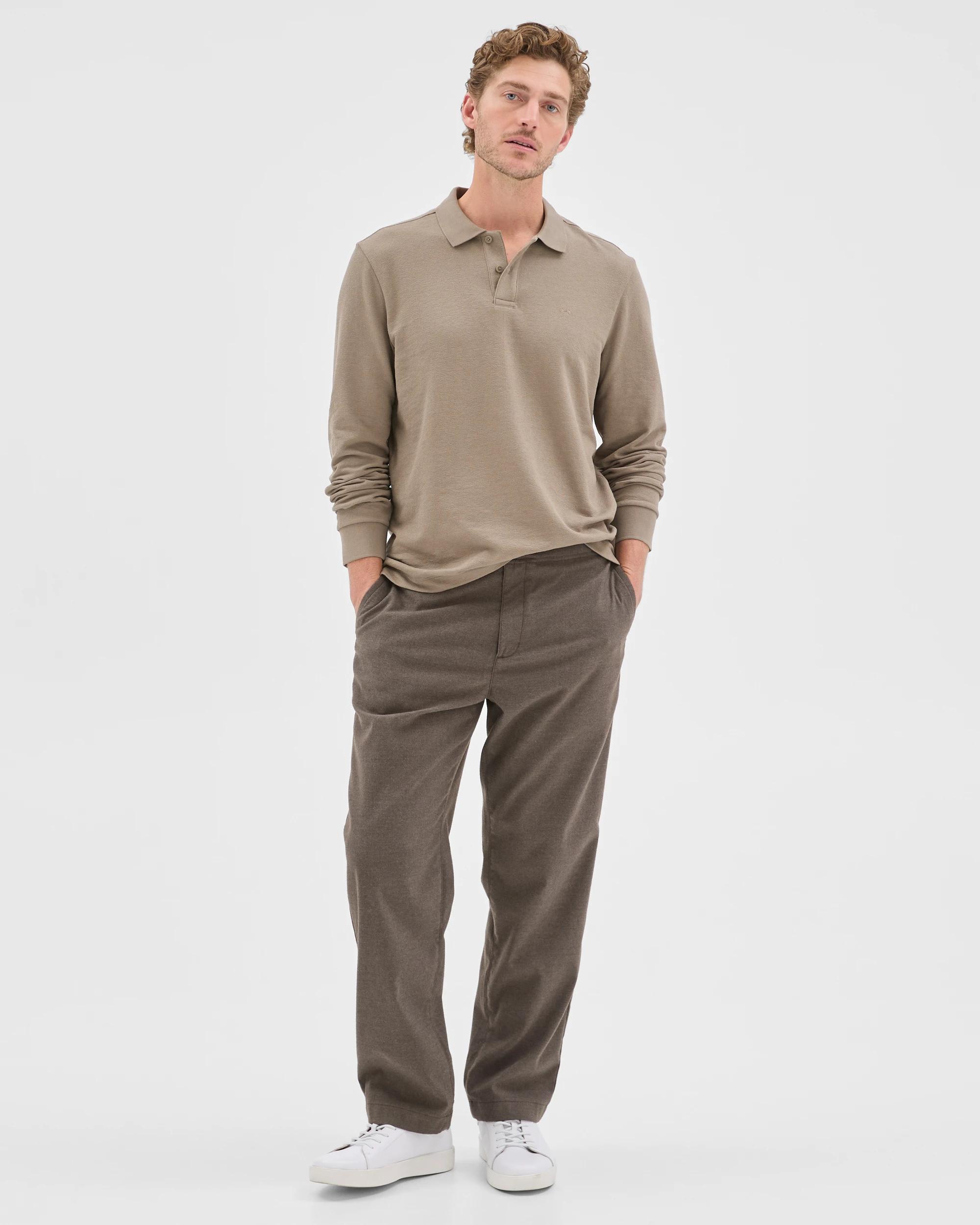 3 Target Man Australian Cotton Blend Boucle Polo Top MUSHROOM, 3 of 7