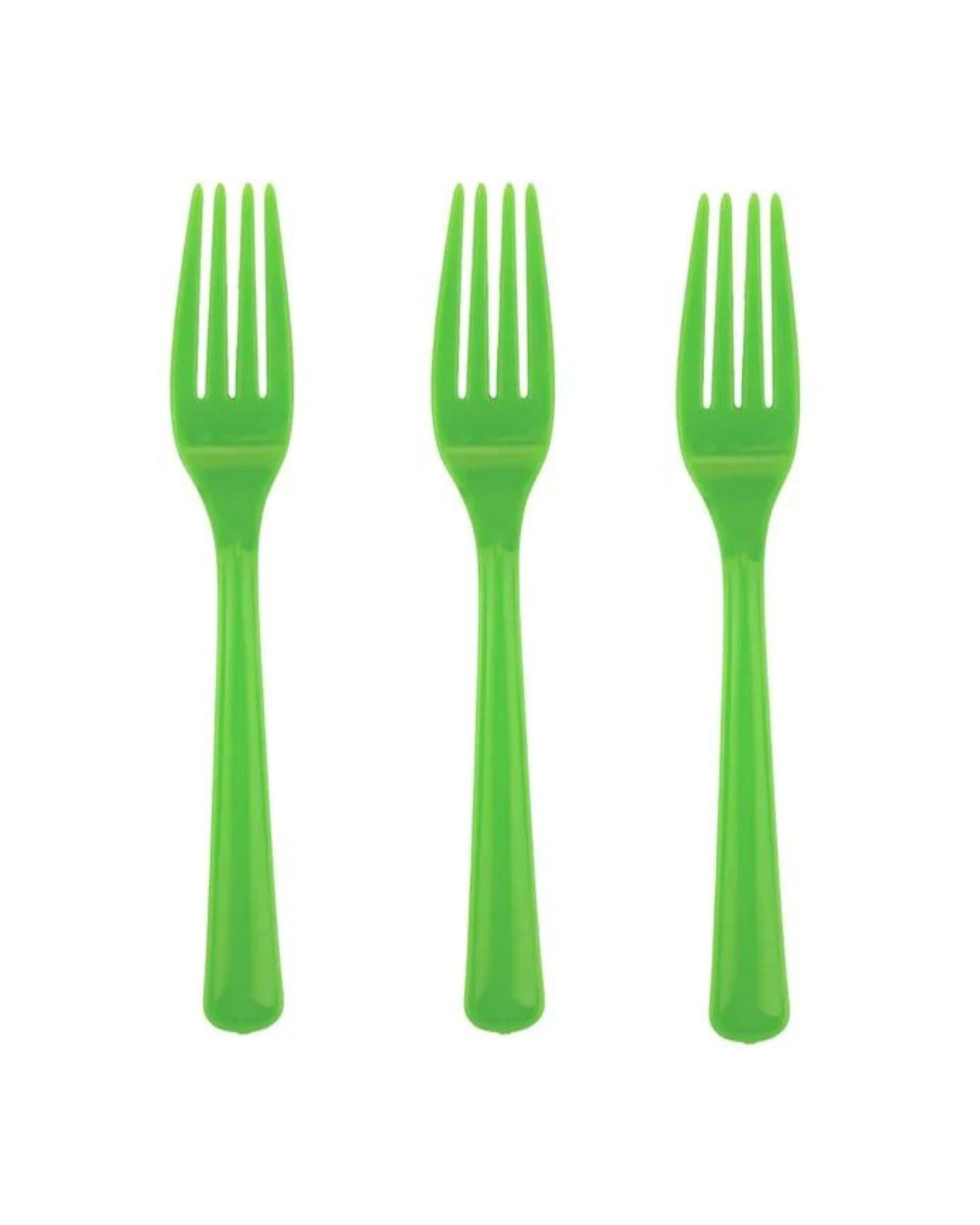 1 Alpen Lime Reusable Plastic Forks Pack of 20 - Green, 1 of 3